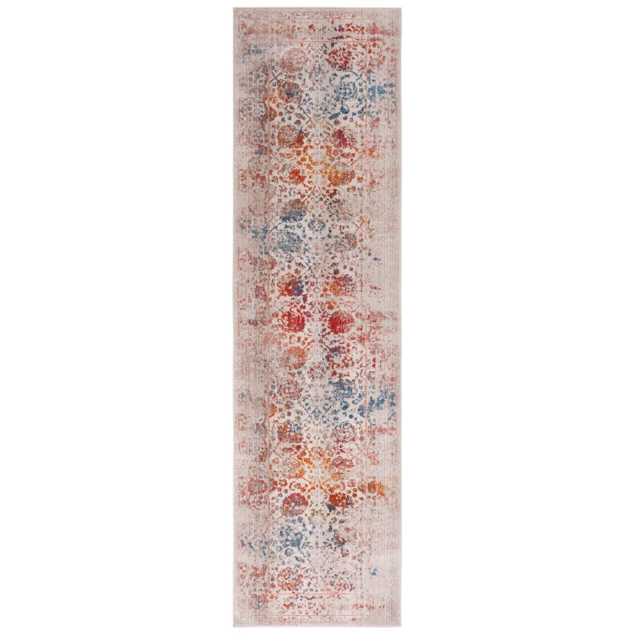 Vintage Persian VTP409 Power Loomed Indoor Runner Rug - Light Grey/Multi - 2'2"x10' - Safavieh.