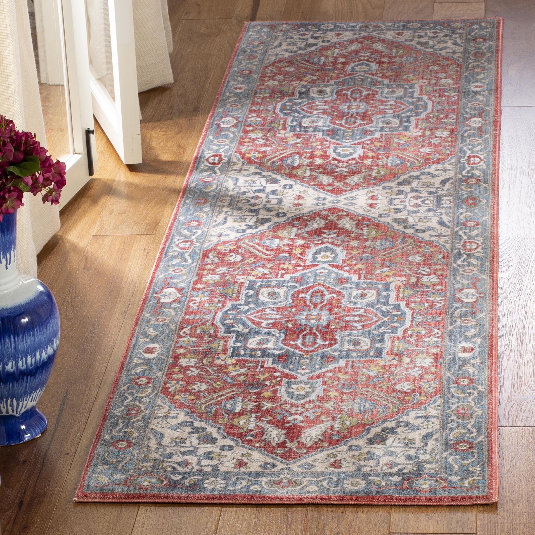 Vintage Persian VTP479 Power Loomed Runner Rug - Red/Blue - 2'2"x12' - Safavieh.