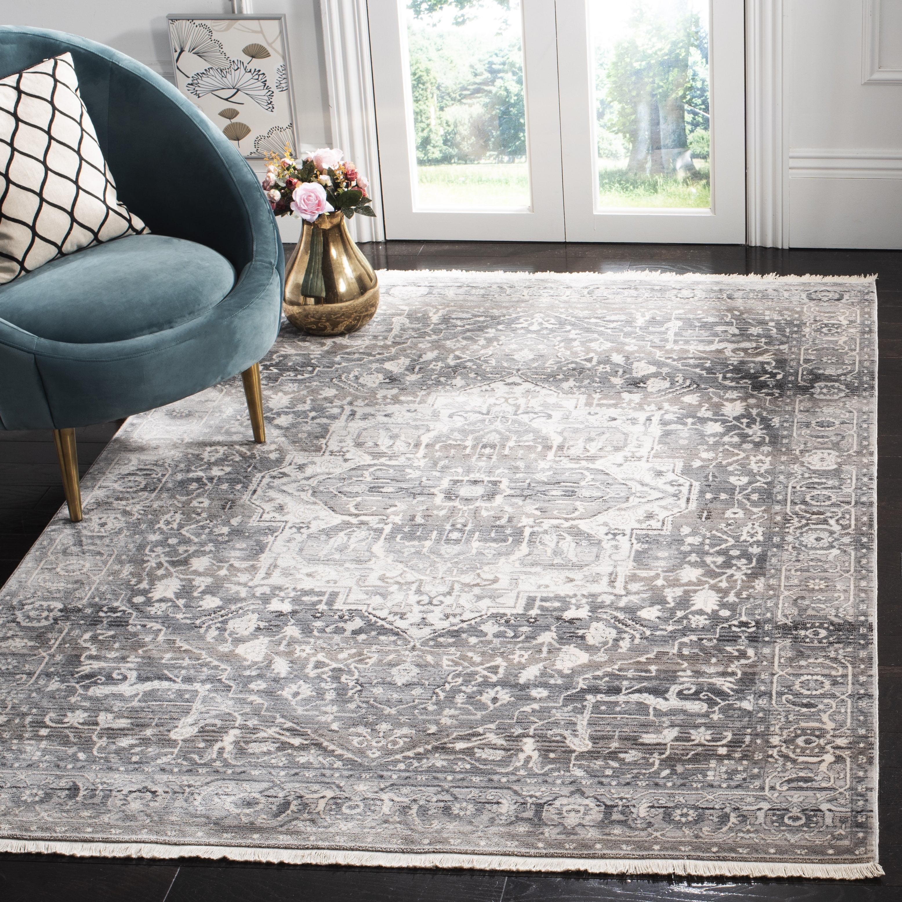 Vintage Persian VTP479 Power Loomed Indoor Area Rug - Grey/Charcoal - 5'x7'6" - Safavieh