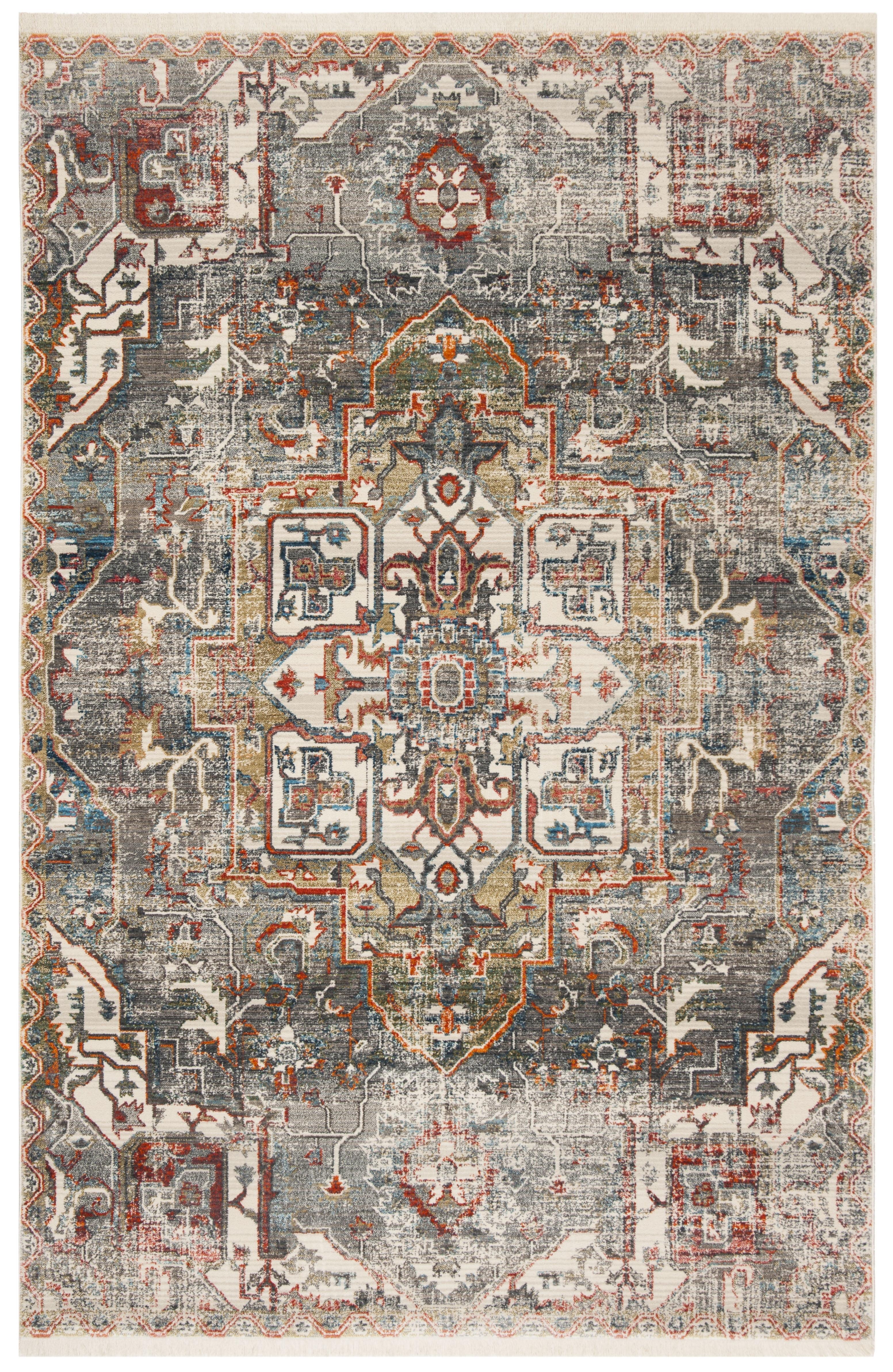 Vintage Persian VTP475 Power Loomed Indoor Accent Rug - Charcoal/Olive - 3'x5' - Safavieh.