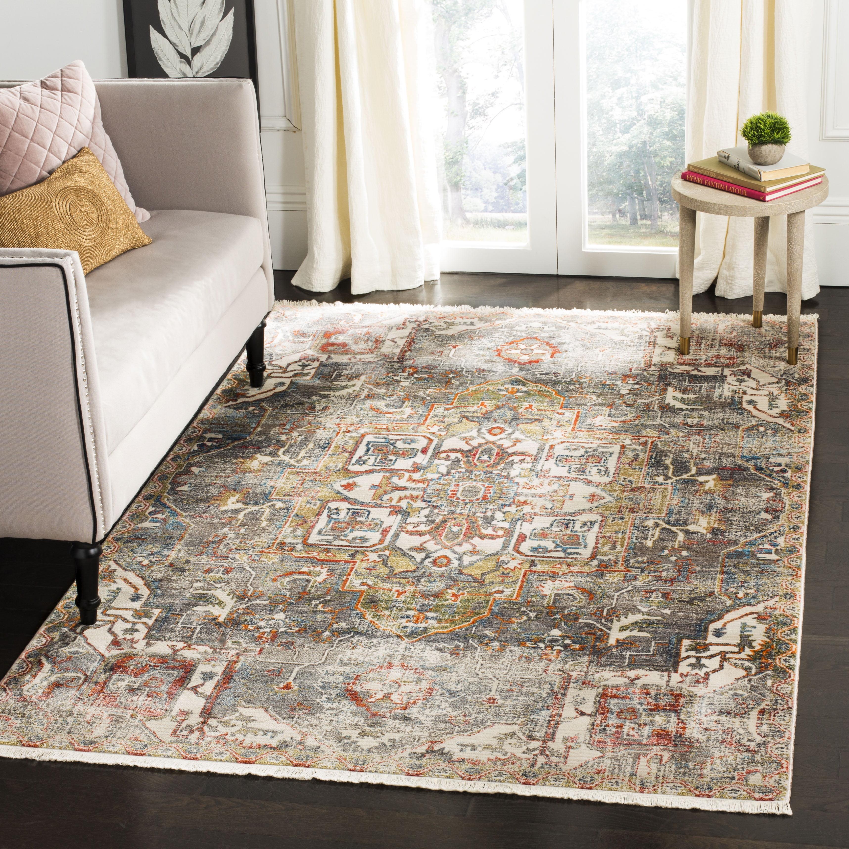 Vintage Persian VTP475 Power Loomed Indoor Area Rug - Charcoal/Olive - 6'x9' - Safavieh.