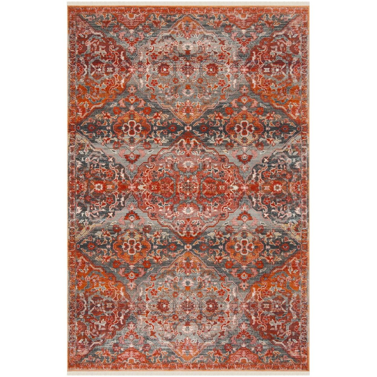Vintage Persian VTP470 Power Loomed Indoor Runner Rug - Aqua/Orange - 2'2"x8' - Safavieh.