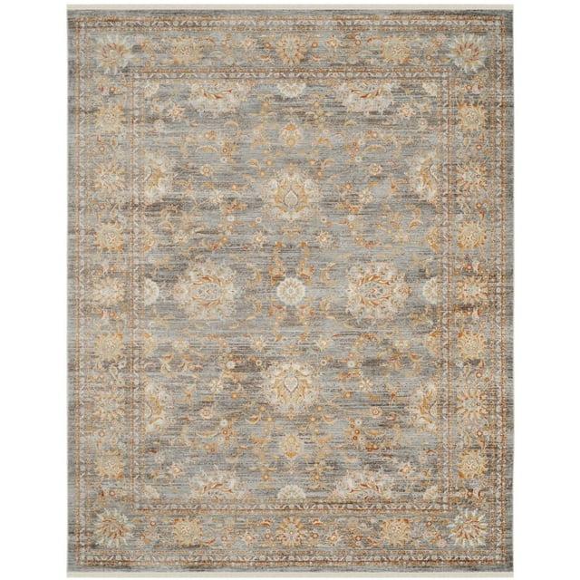 SAFAVIEH Vintage Persian Maggie Distressed Polyester Area Rug, Light Brown/Multi, 8' x 10'