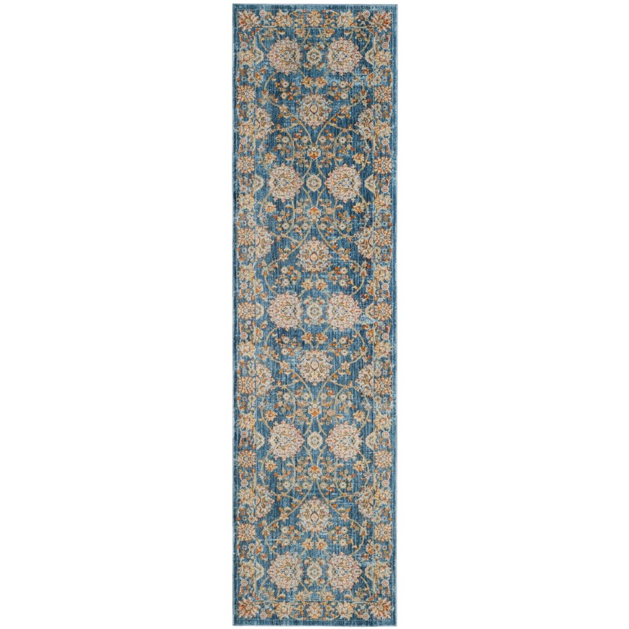 Vintage Persian VTP469 Power Loomed Indoor Runner Rug - Turquoise/Multi - 2'2"x8' - Safavieh