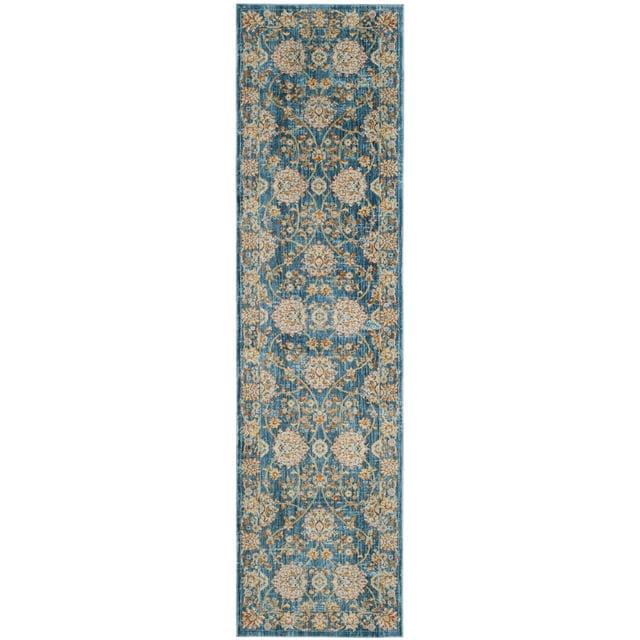 Vintage Persian VTP469 Power Loomed Indoor Accent Rug - Turquoise/Multi - 2'x5' - Safavieh
