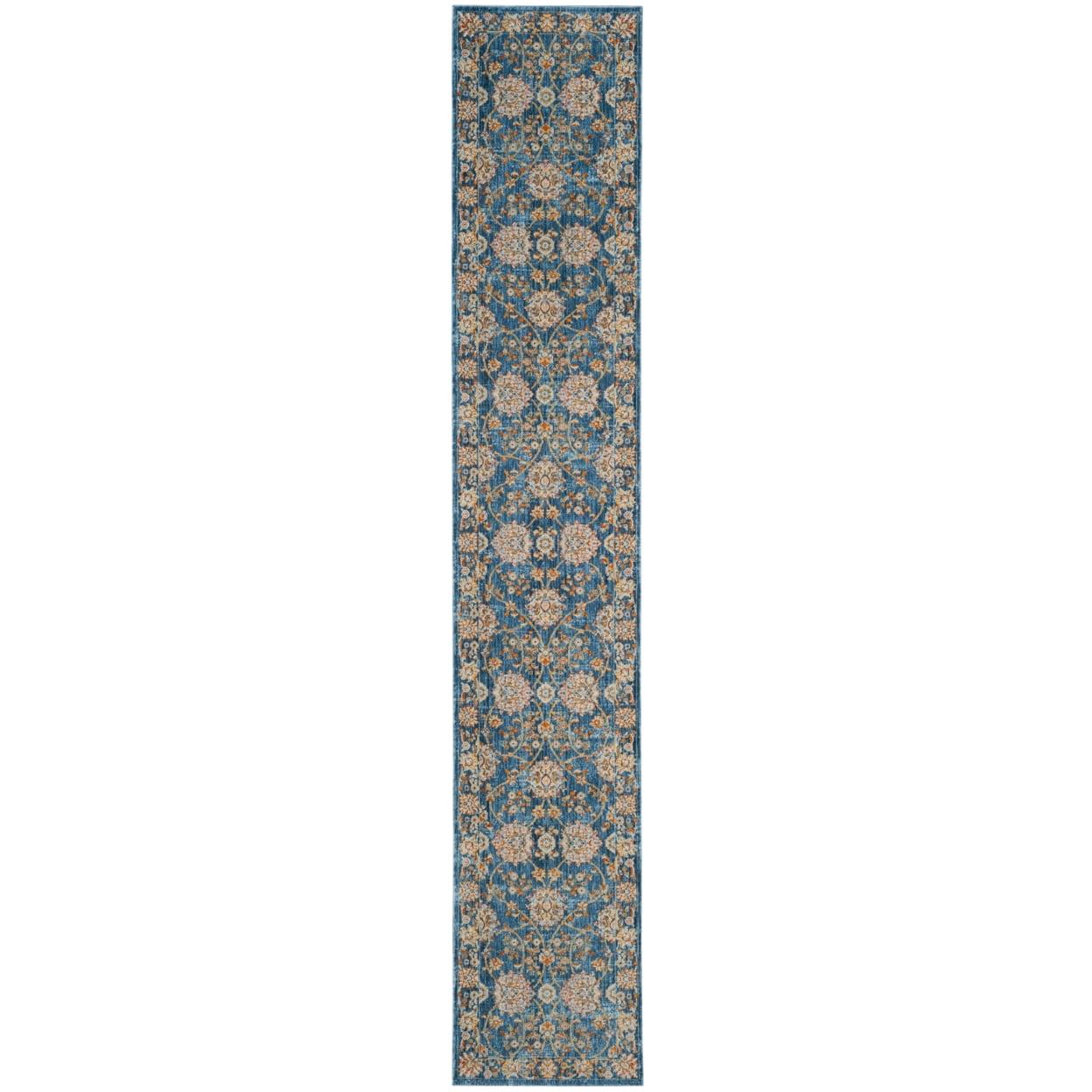 Vintage Persian VTP469 Power Loomed Indoor Runner Rug - Turquoise/Multi - 2'2"x10' - Safavieh