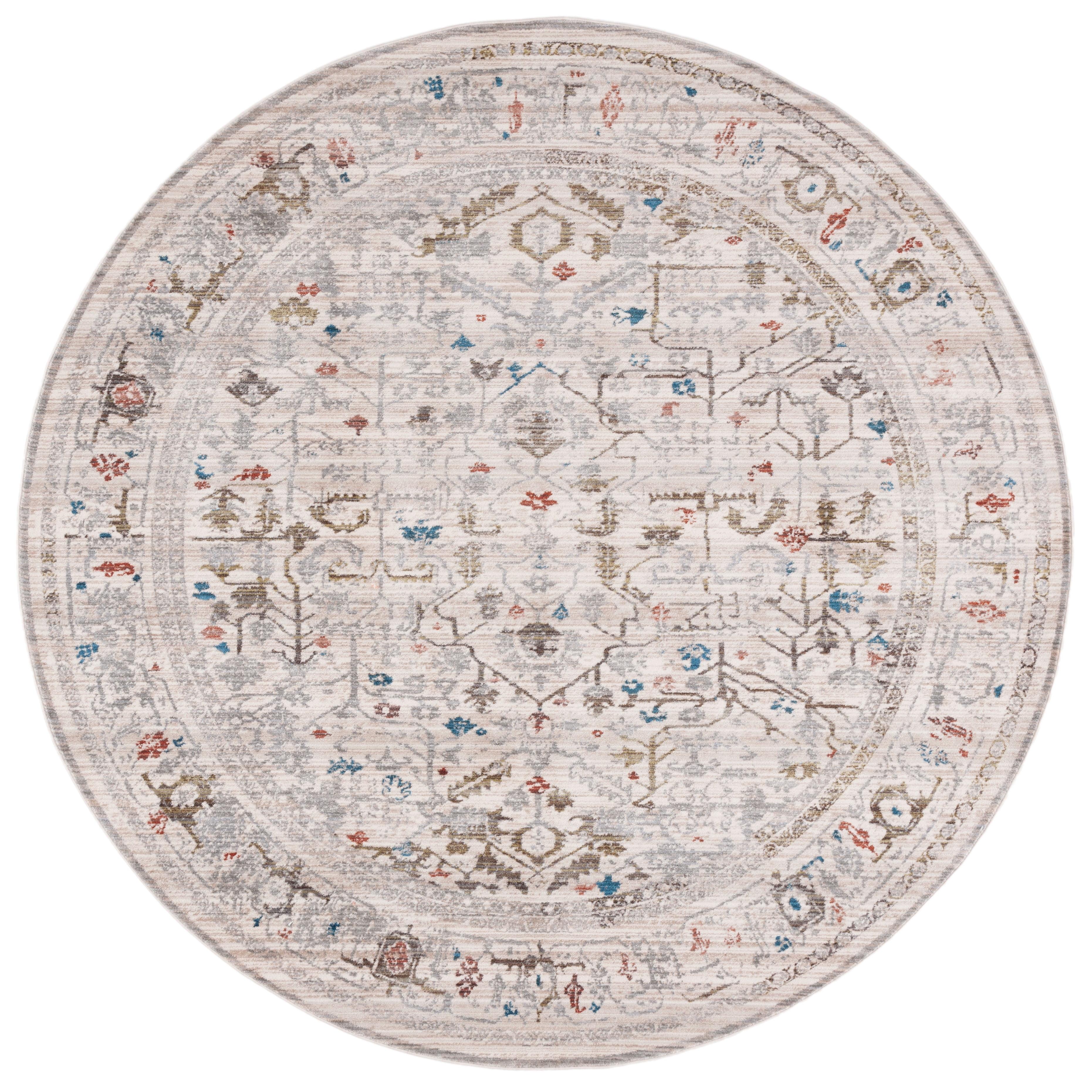 Vintage Persian VTP427 Power Loomed Area Rug - Ivory/Sage - 6'7" round - Safavieh.