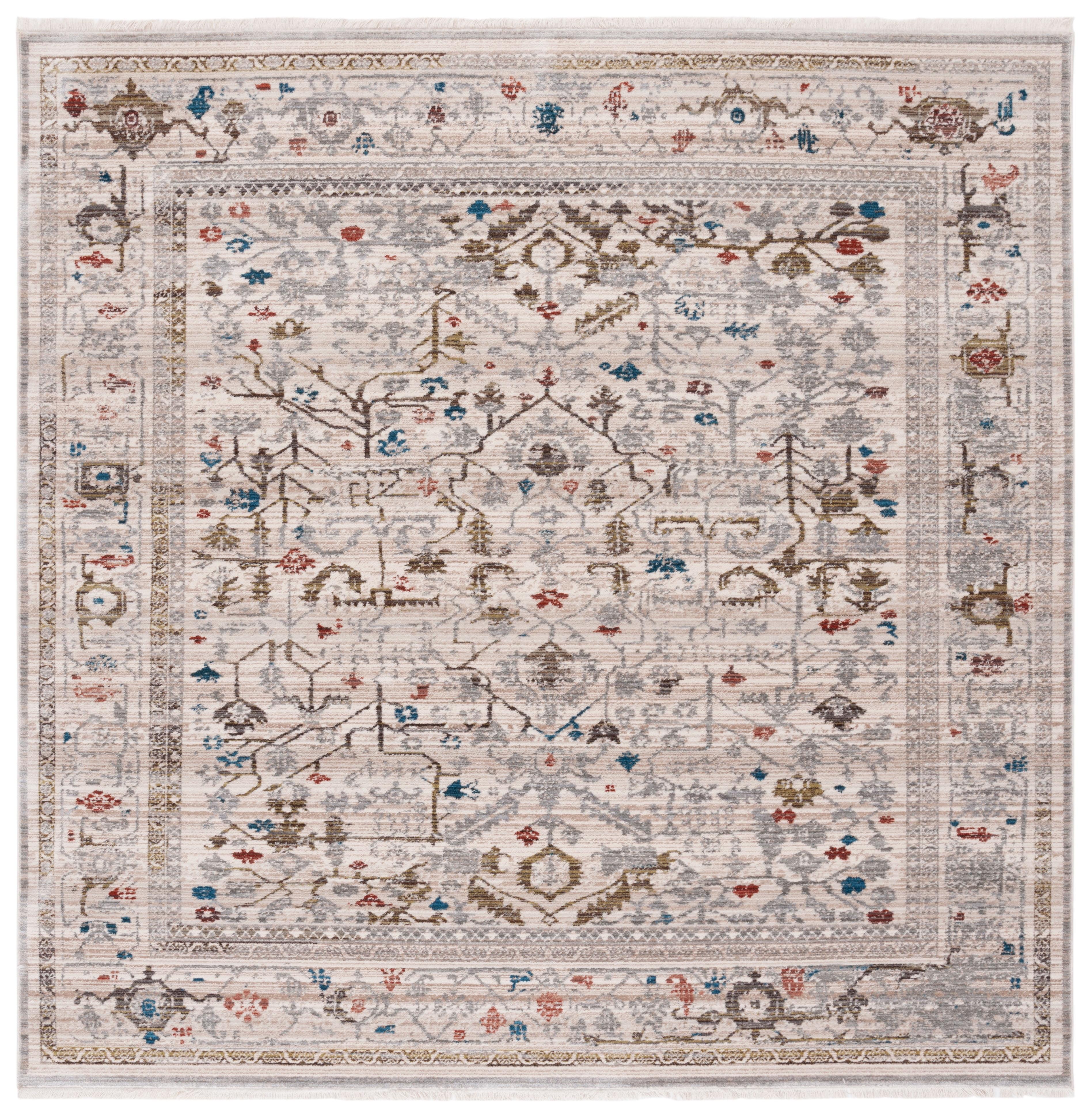 Vintage Persian VTP427 Power Loomed Area Rug - Ivory/Sage - 6'7"x6'7" - Safavieh.