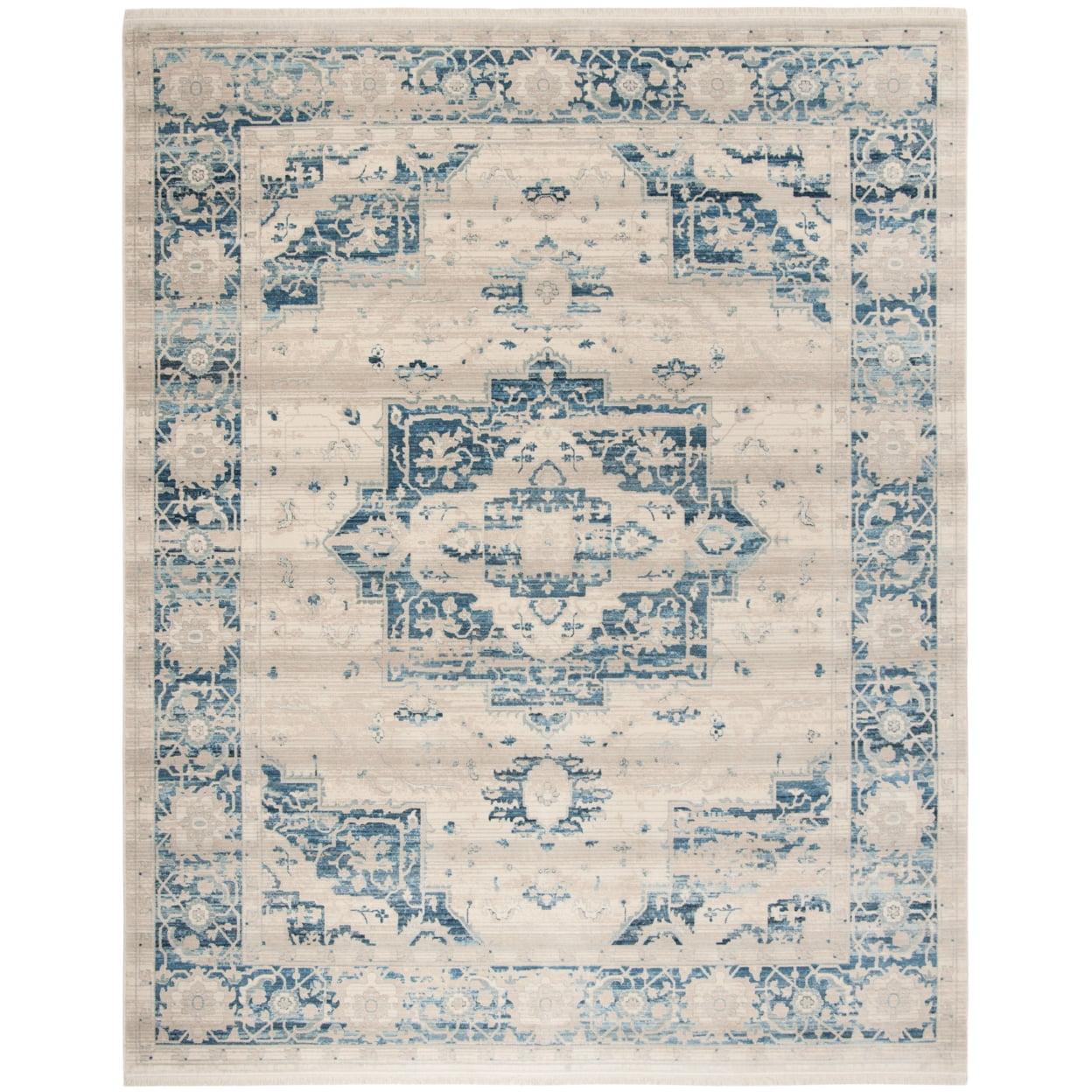 Vintage Persian VTP447 Power Loomed Indoor Area Rug - Ivory/Blue - 8'x10' - Safavieh