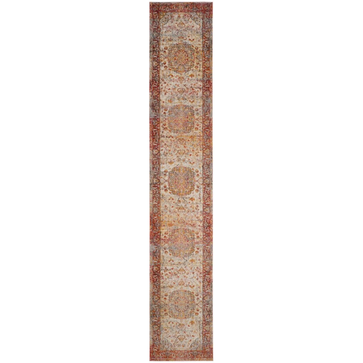 Vintage Persian VTP435 Power Loomed Indoor Runner Rug - Saffron/Cream - 2'2"x12' - Safavieh