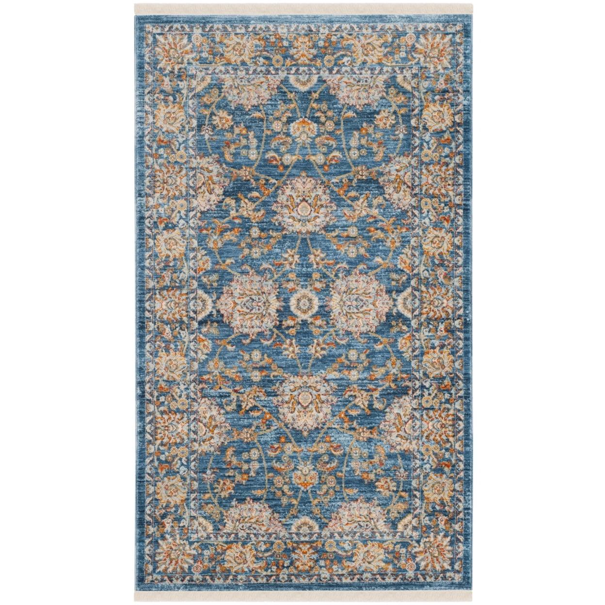 Vintage Persian VTP469 Power Loomed Indoor Accent Rug - Turquoise/Multi - 2'x5' - Safavieh
