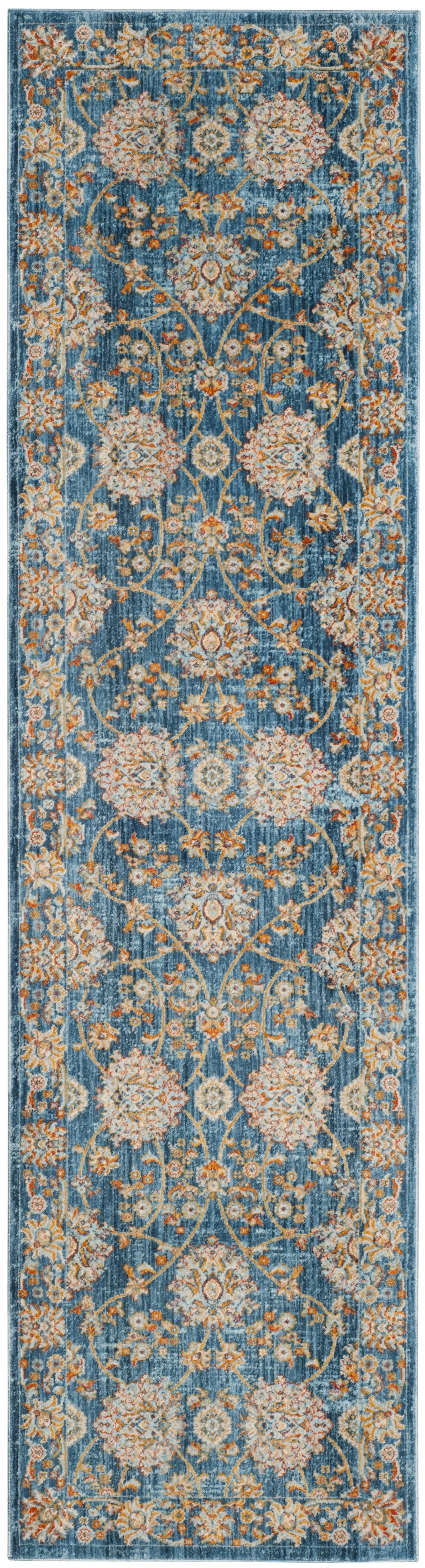 Vintage Persian VTP469 Power Loomed Indoor Accent Rug - Turquoise/Multi - 2'x5' - Safavieh