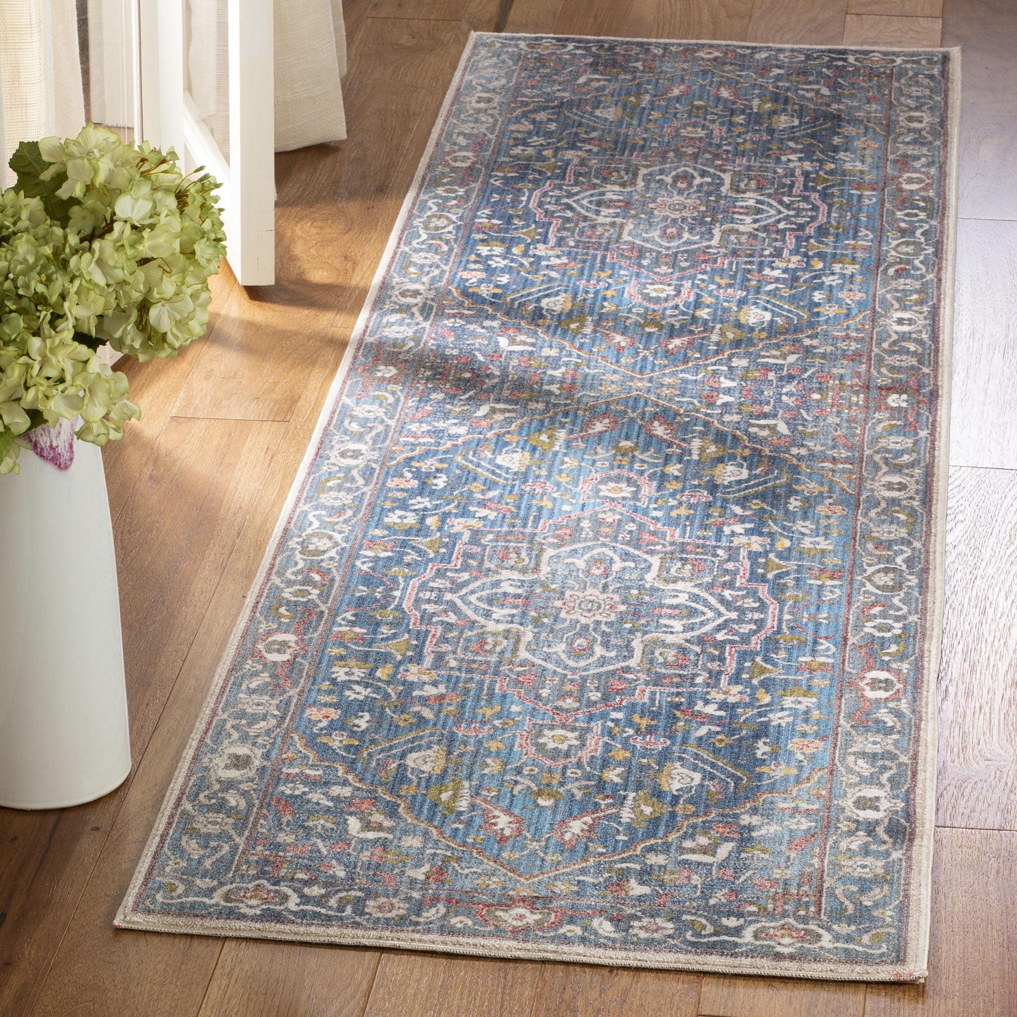 Vintage Persian VTP479 Power Loomed Indoor Runner Rug - Blue/Ivory - 2'2"x12' - Safavieh