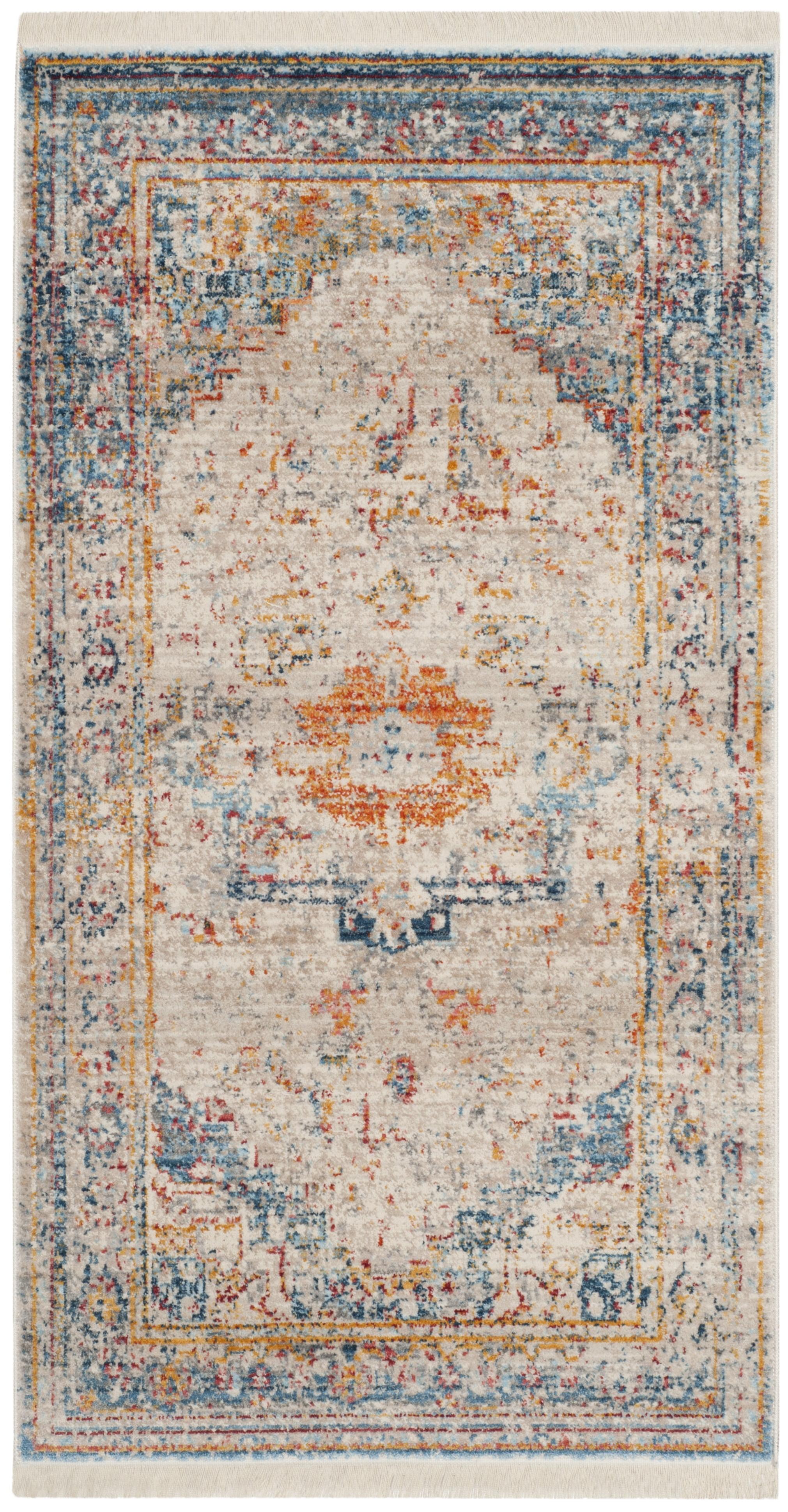 Vintage Persian VTPB438 Power Loomed Accent Rug - Blue/Multi - 3'x5' - Safavieh.