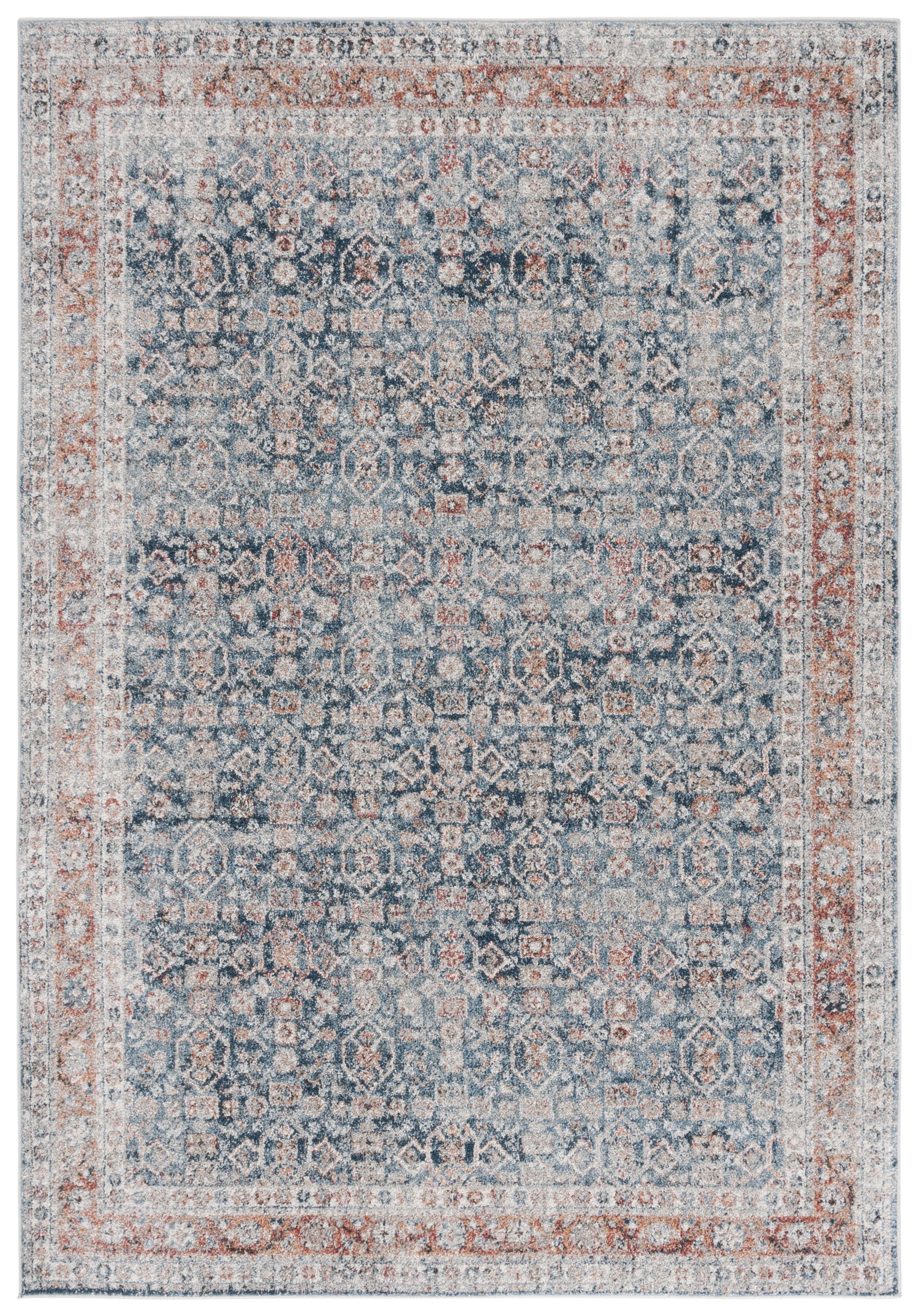 Vintage Tabriz VTA202 Power Loomed Indoor Area Rug - Blue/Rust - 4'x6' - Safavieh