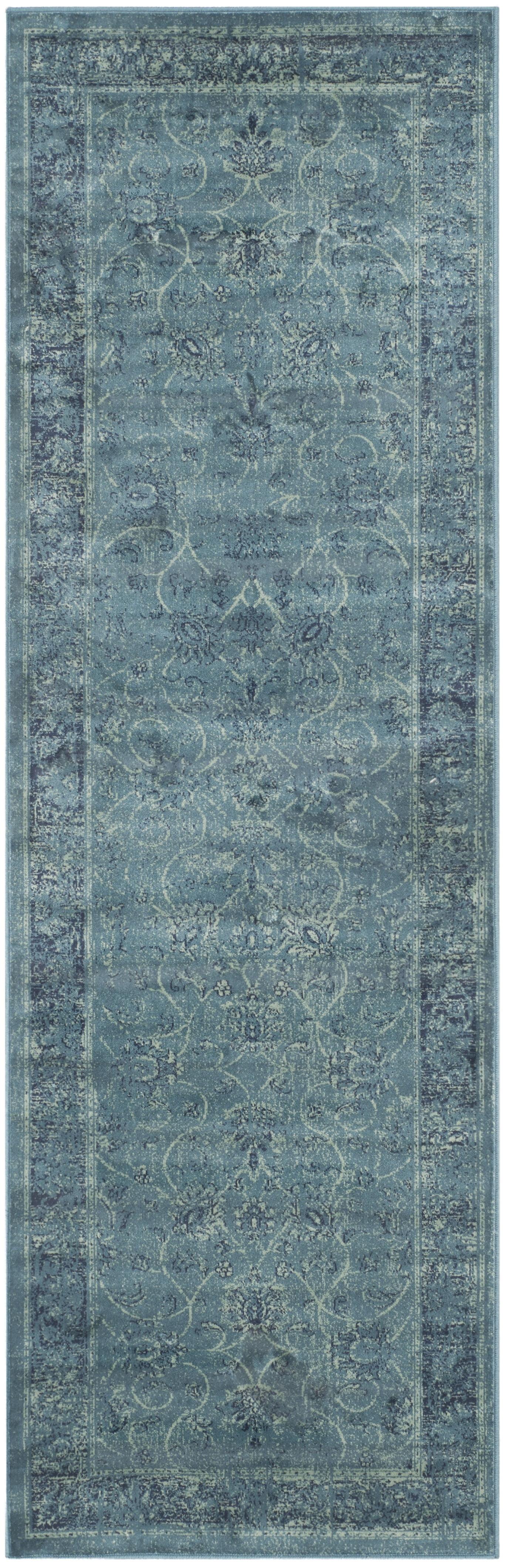 Vintage VTG117 Power Loomed Runner Rug - Turquoise/Multi - 2'2"x7' - Safavieh.