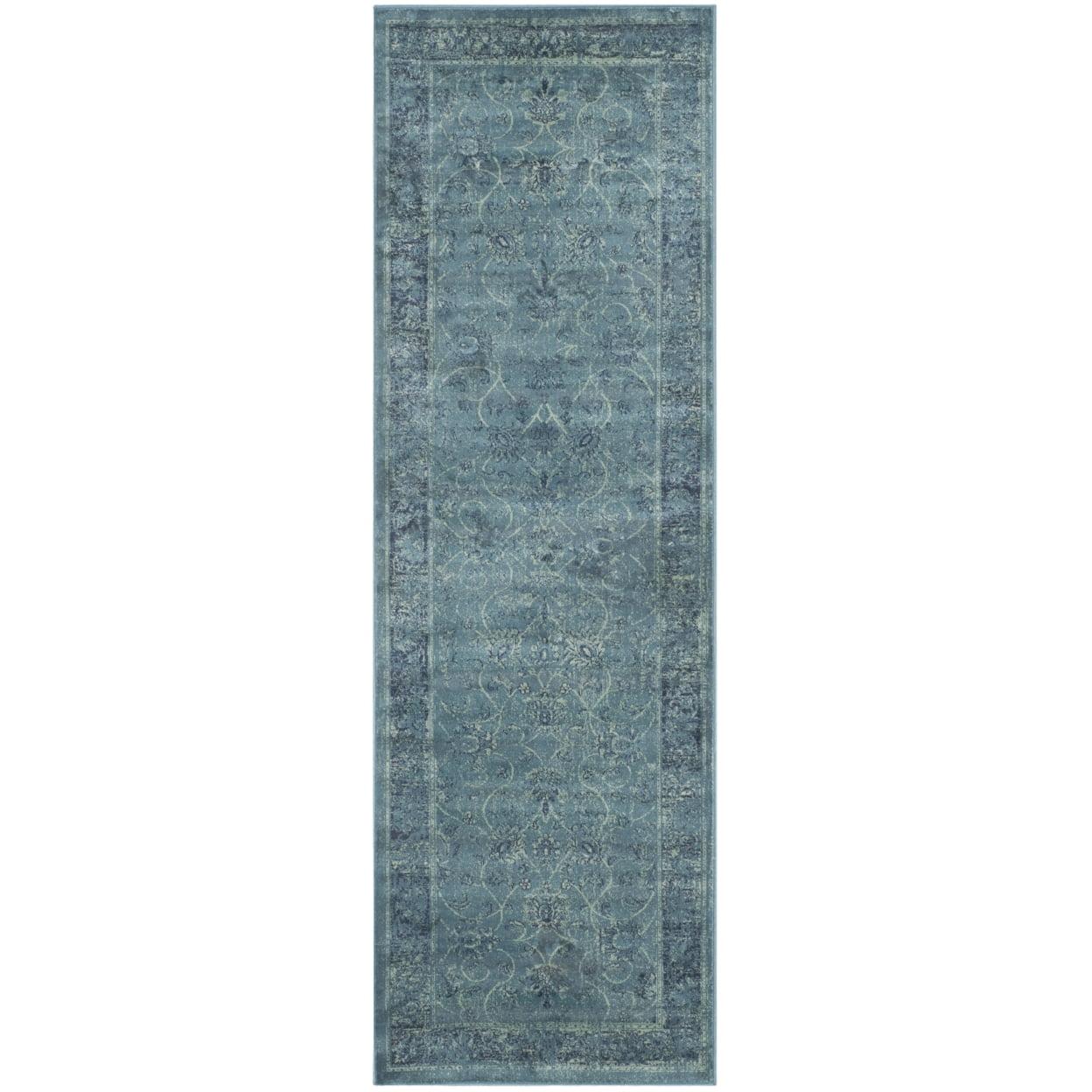 Vintage VTG117 Power Loomed Runner Rug - Turquoise/Multi - 2'2"x7' - Safavieh.
