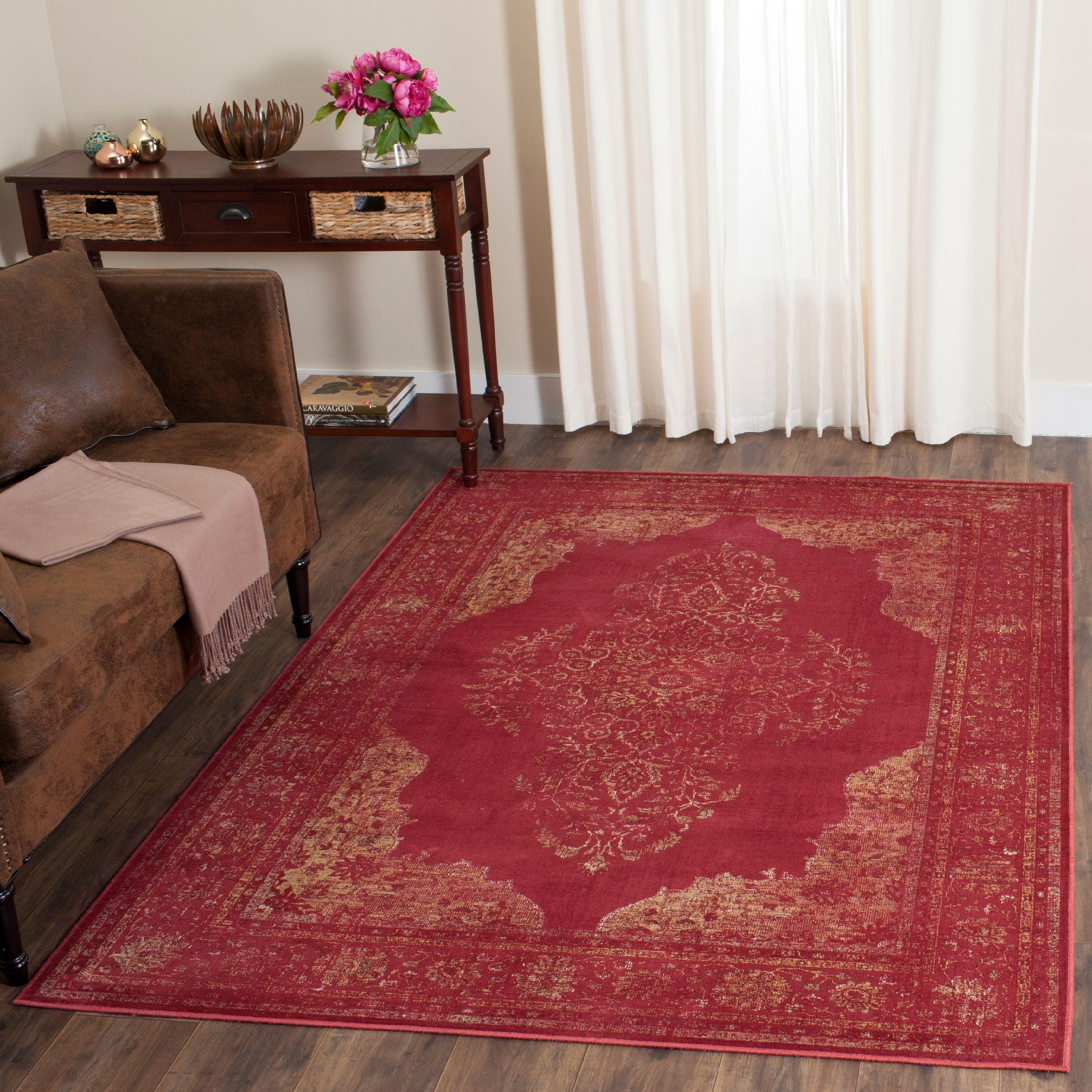 Vintage VTG122 Power Loomed Indoor Area Rug - Rose - 5'3"x7'6" - Safavieh.