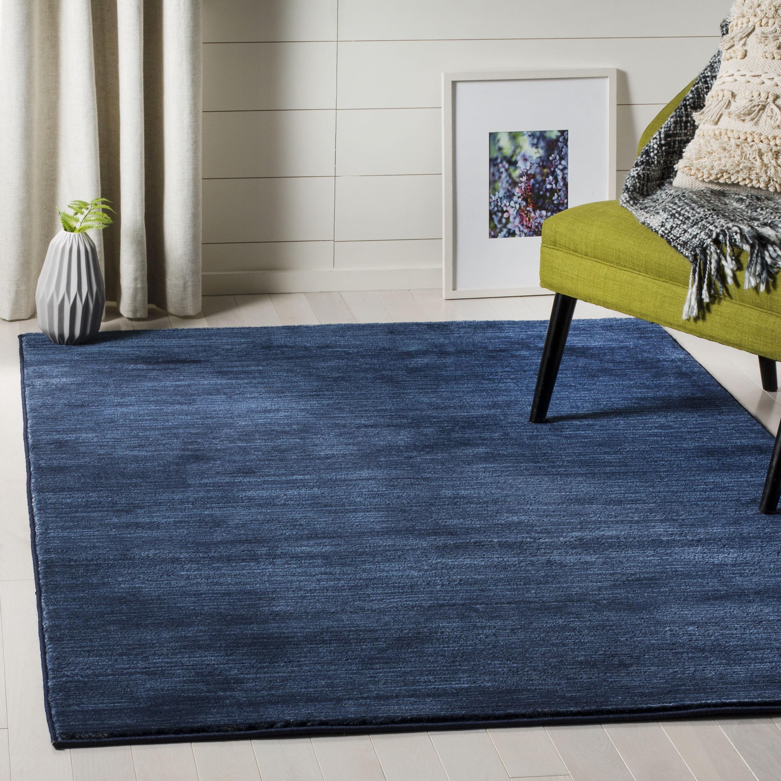 Vision VSN606 Power Loomed Area Rug - Navy - 4'x4' - Safavieh.