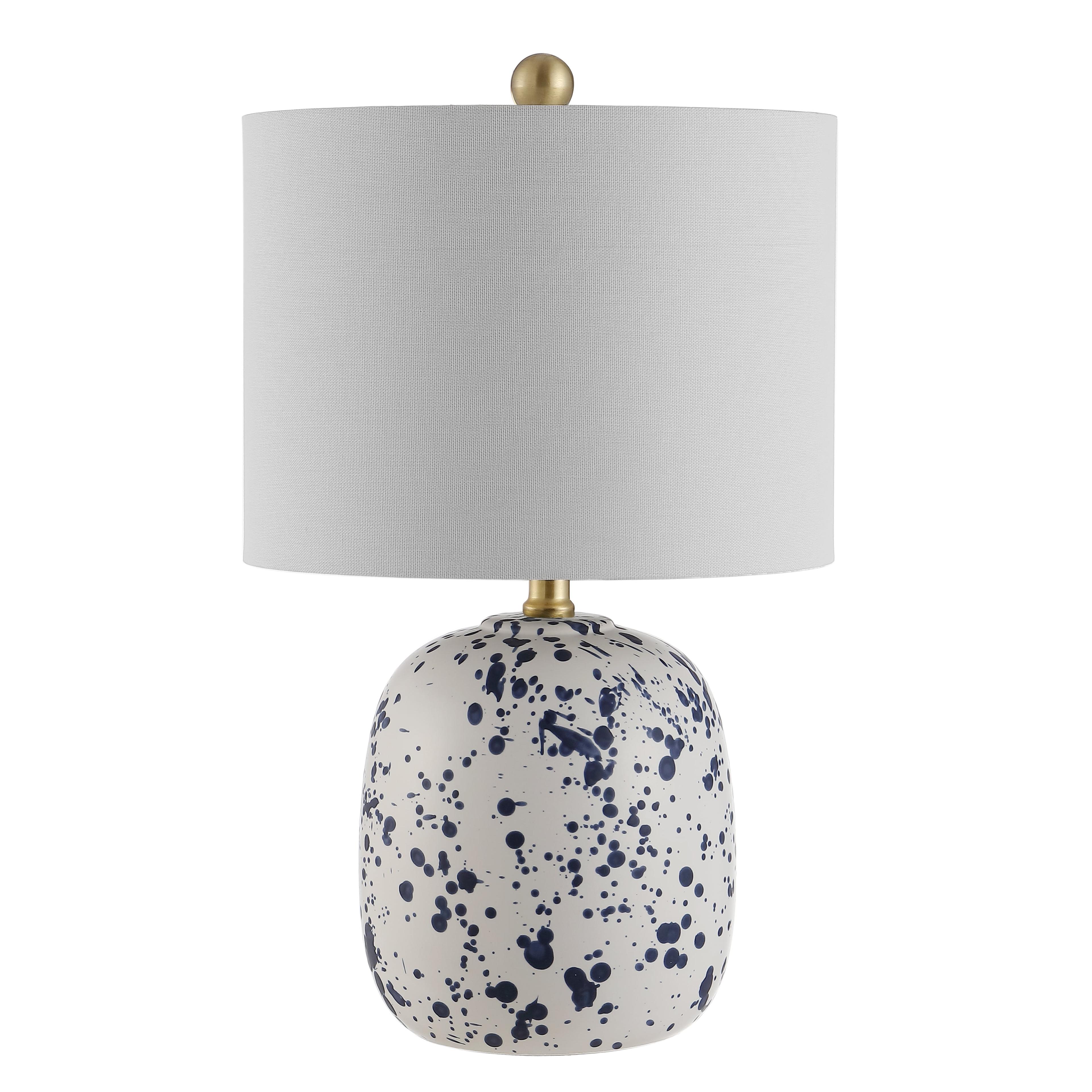 Wallace 19-Inch Ivory and Blue Ceramic Table Lamp