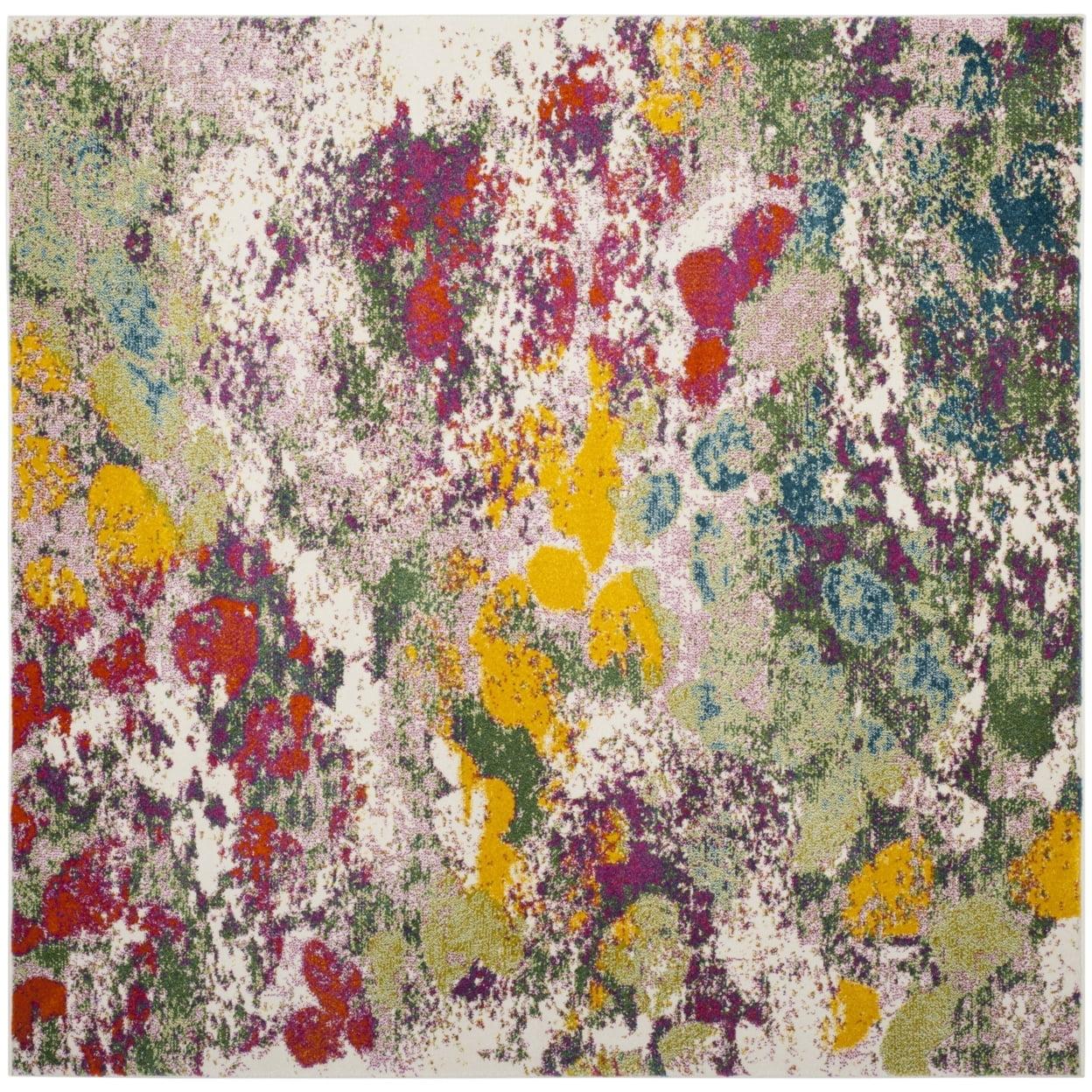 Watercolor WTC696 Power Loomed Indoor Area Rug - Light Green/Rose - 6'7"x6'7" - Safavieh