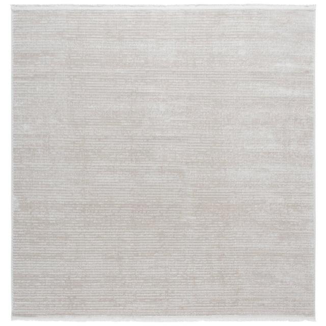 SAFAVIEH Whisper Zoe Solid Area Rug, Beige/Ivory, 6'7" x 6'7" Square