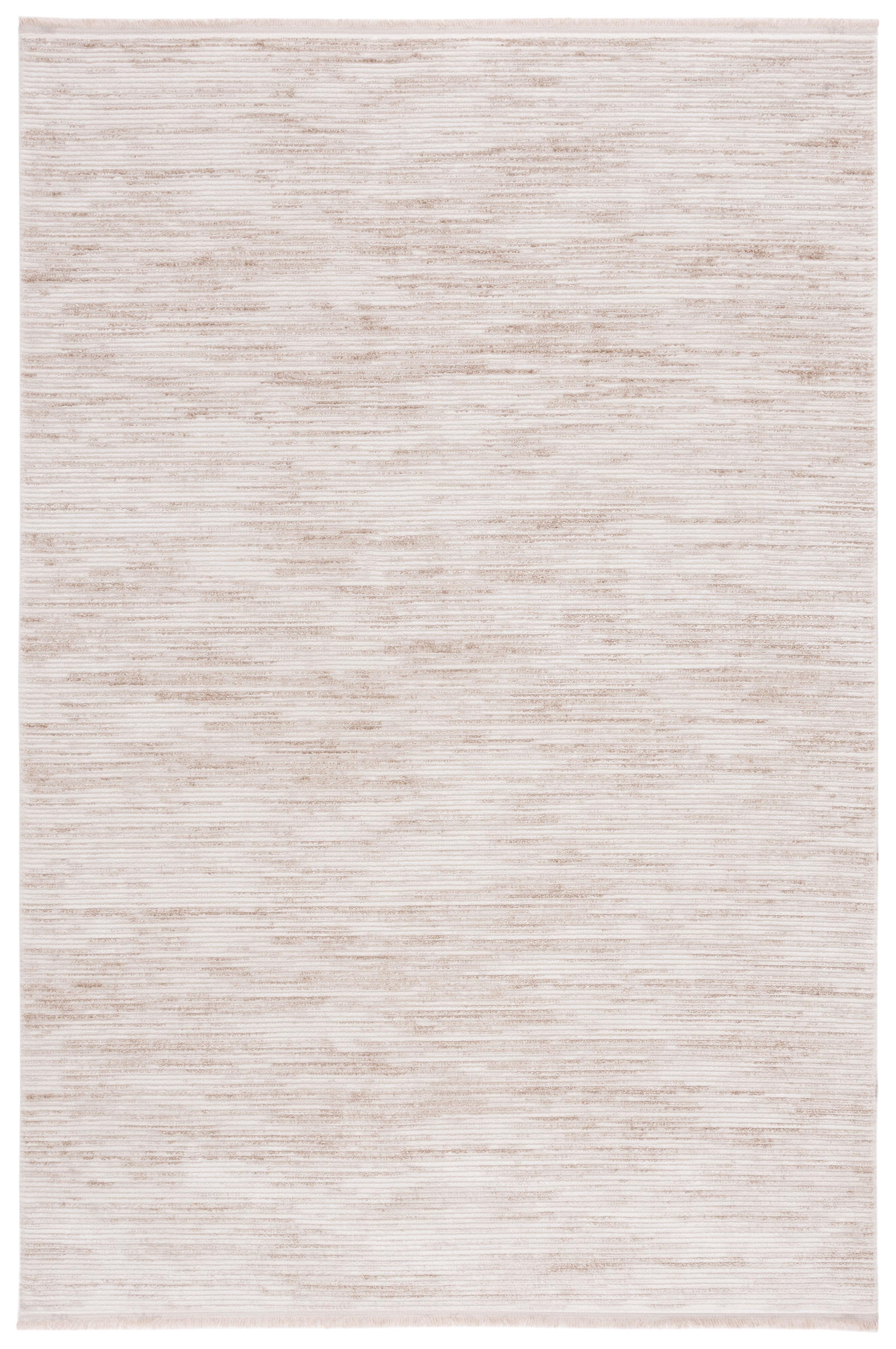 Ivory Beige 9' x 12' Synthetic Easy Care Area Rug