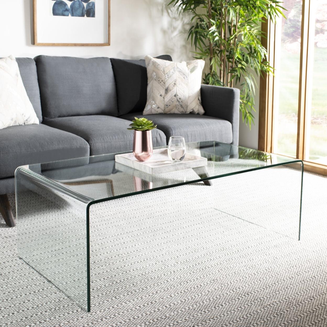 Willowith Glass Coffee Table - Clear - Safavieh