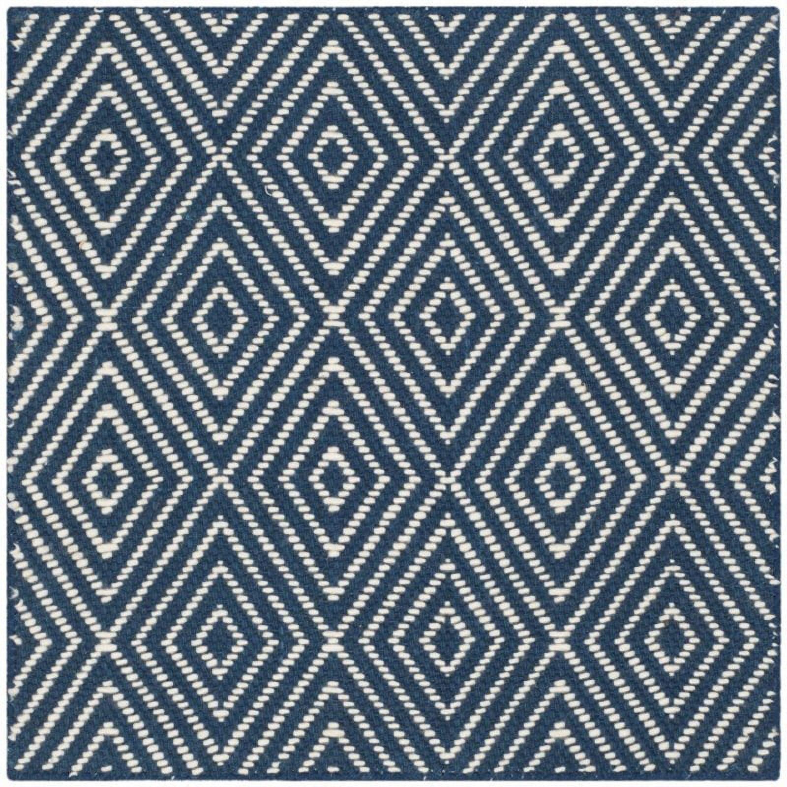 SAFAVIEH Wilton Donella Geometric Diamonds Area Rug, Navy/Ivory, 5' x 8'