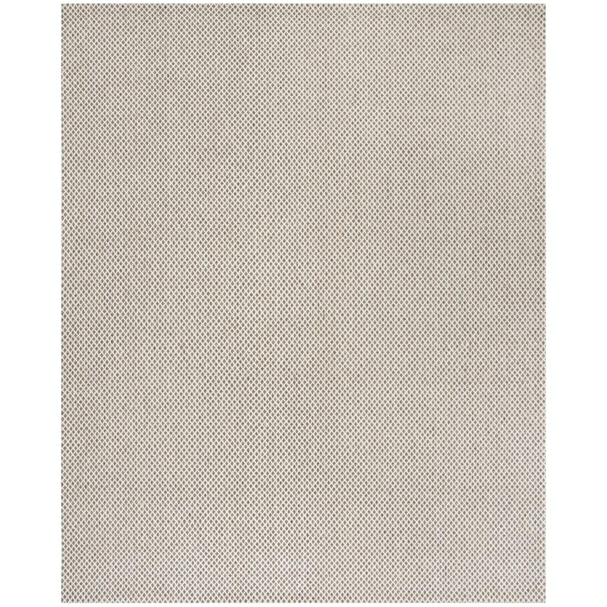 Handcrafted Gray Geometric Wool-Viscose Blend Area Rug 8' x 10'