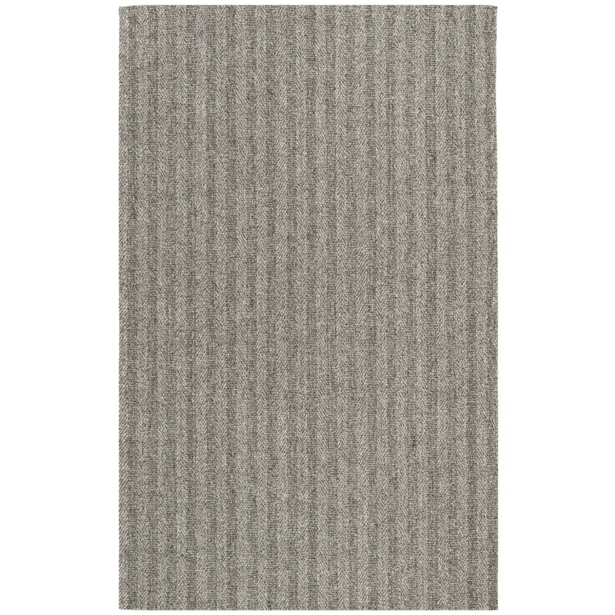 Gray Hand-Knotted Wool and Viscose Rectangular Rug