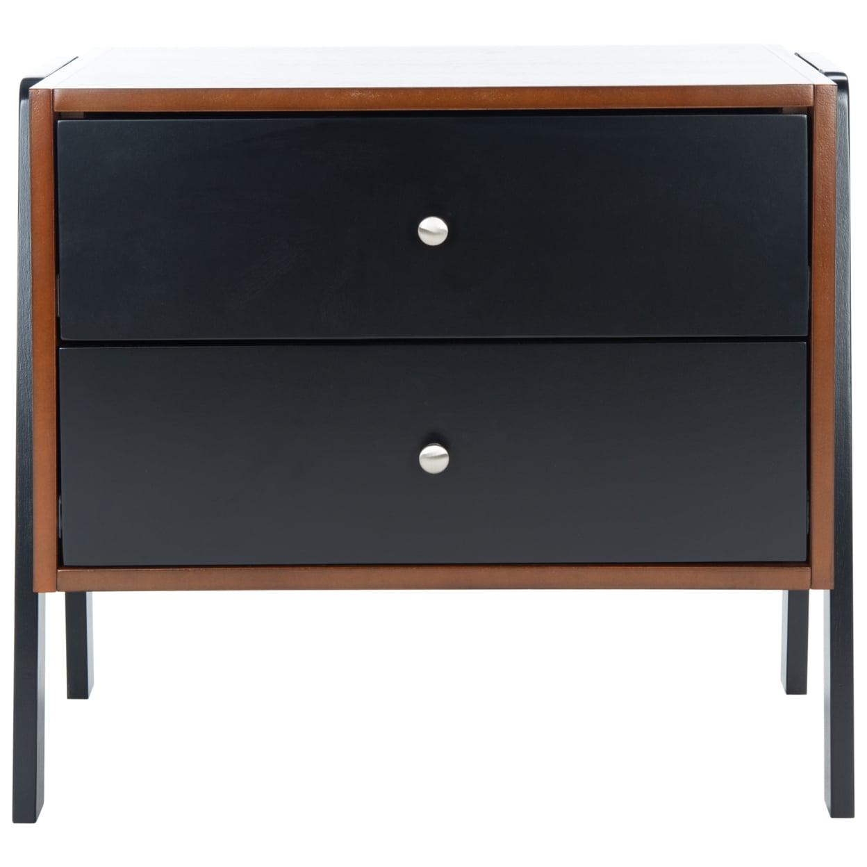 Winchester 27" Retro Walnut and Black Mid-Century Nightstand