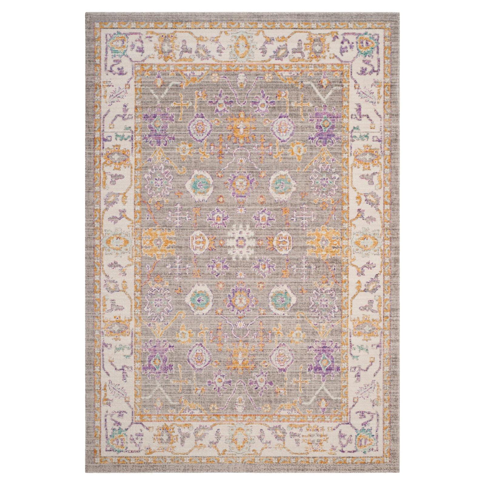 Elegant Gray Transitional 5' x 7' Hand-Knotted Cotton Blend Rug