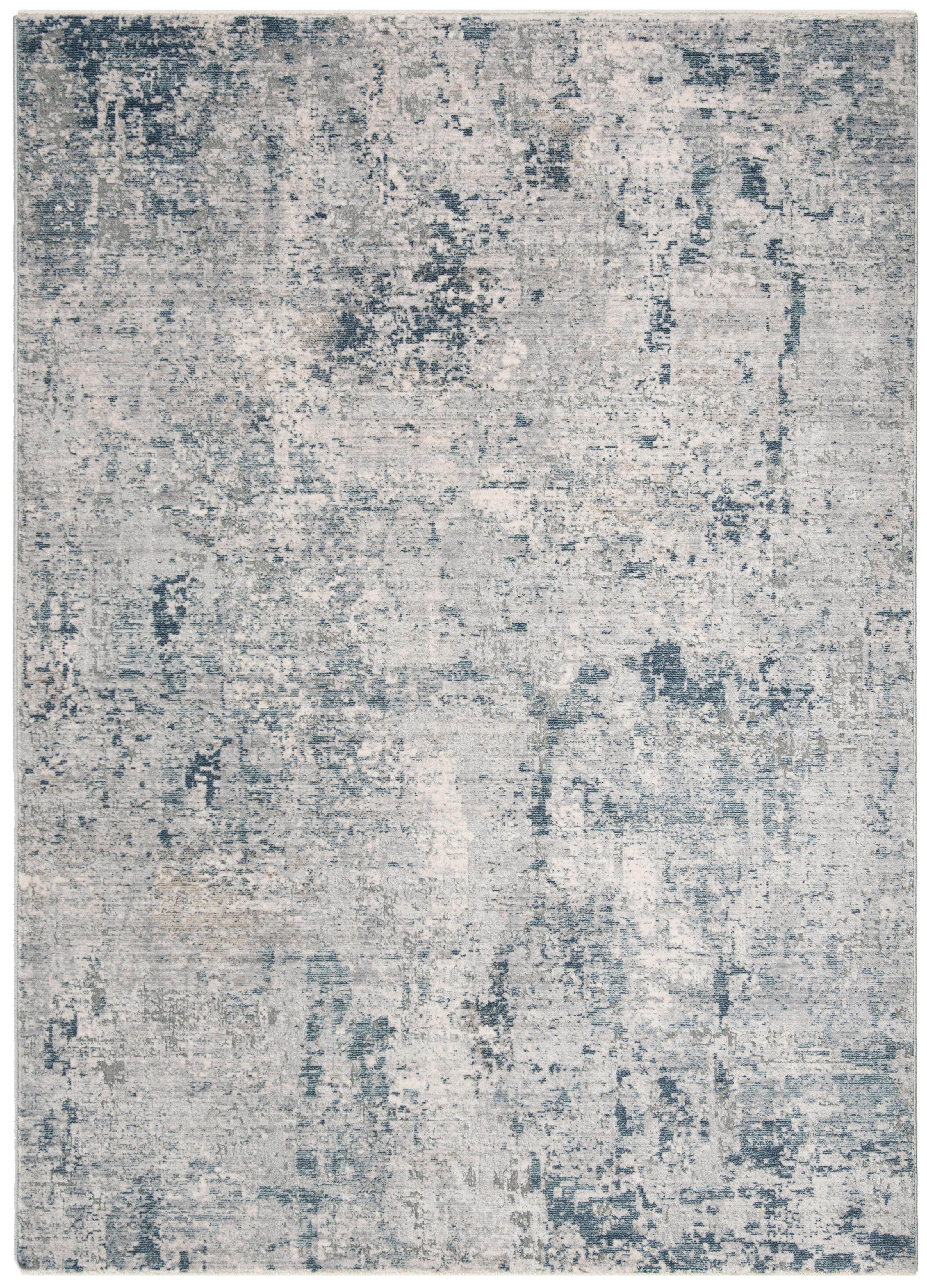 Gray 4' x 6' Non-Slip Synthetic Rectangular Area Rug