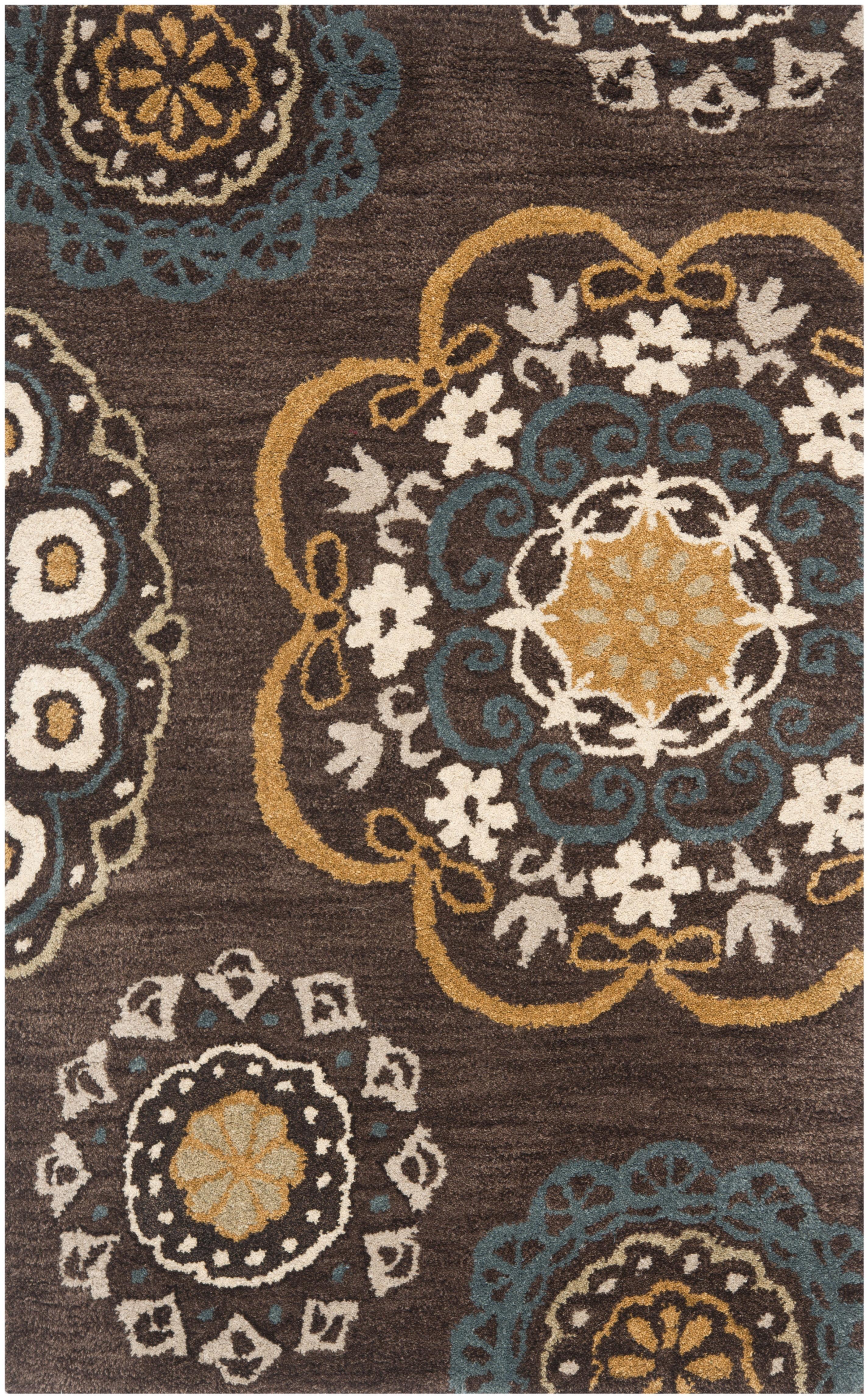 SAFAVIEH Wyndham Brendanus Floral Area Rug, Eggplant/Multi, 2'6" x 4'