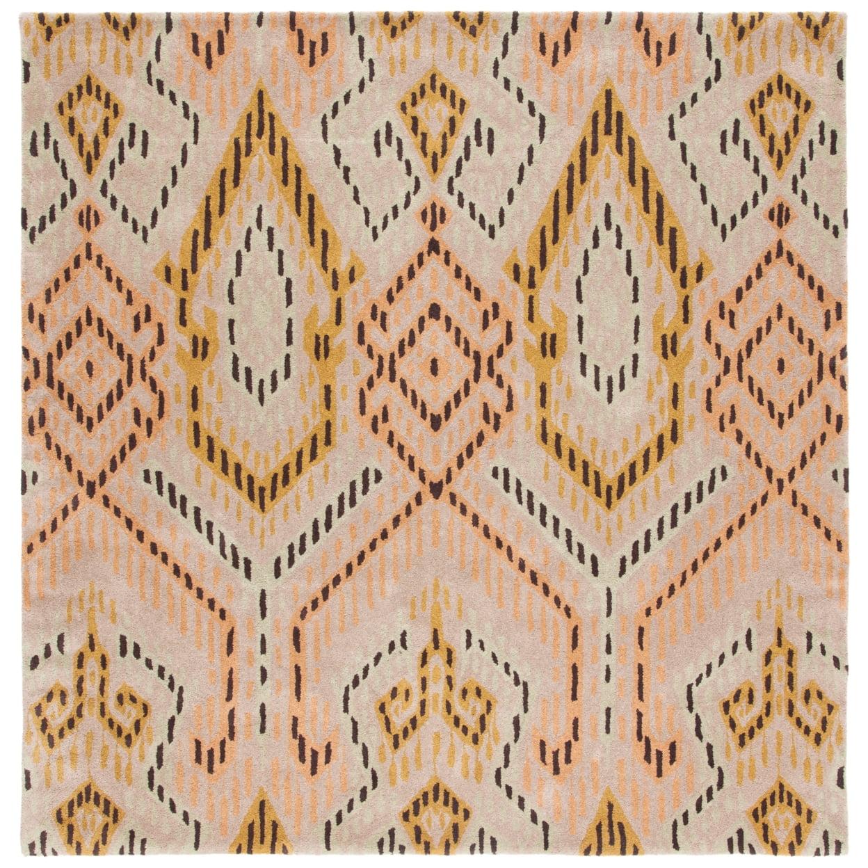 Wyndham WYD373 Hand Tufted Area Rug - Brown/Ivory - 7'x7' - Safavieh.