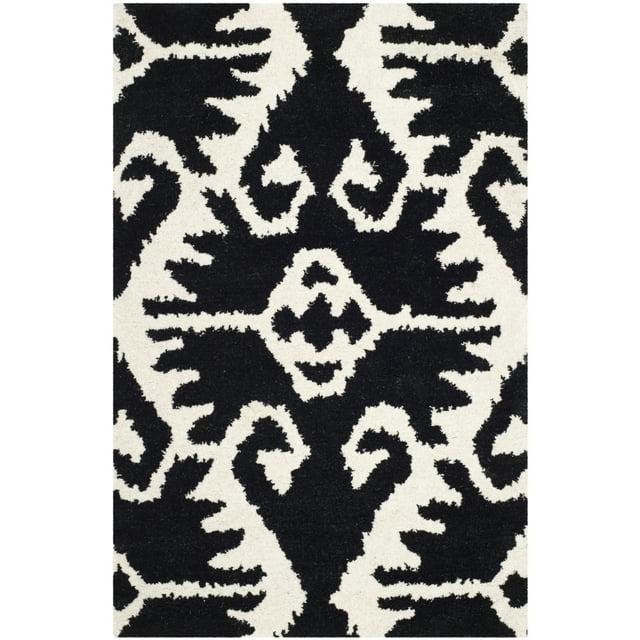 Wyndham WYD323 Hand Tufted Indoor Accent Rug - Black/Ivory - 2'6"x4' - Safavieh.