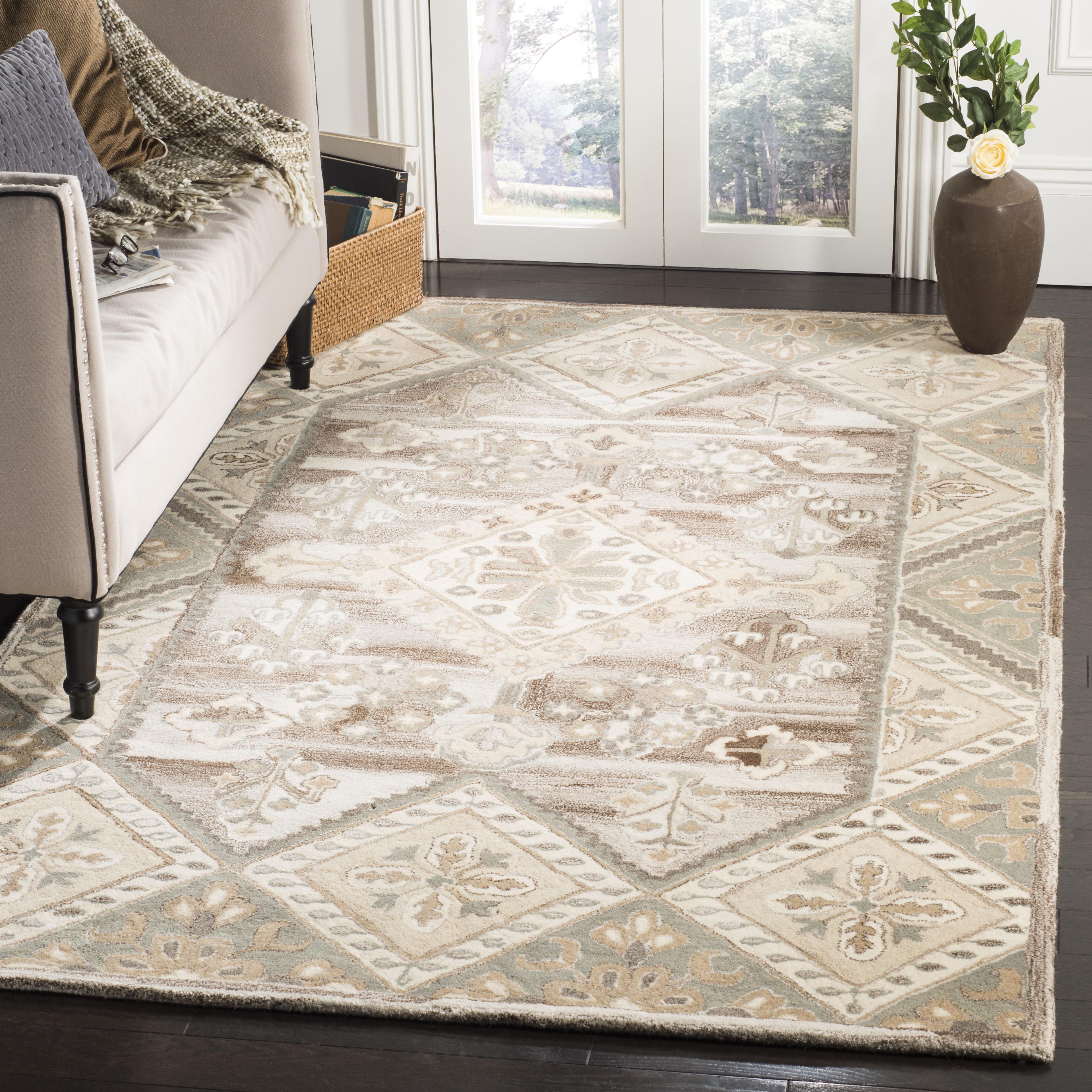 Gray and Ivory Hand-Tufted Wool 8' x 10' Area Rug