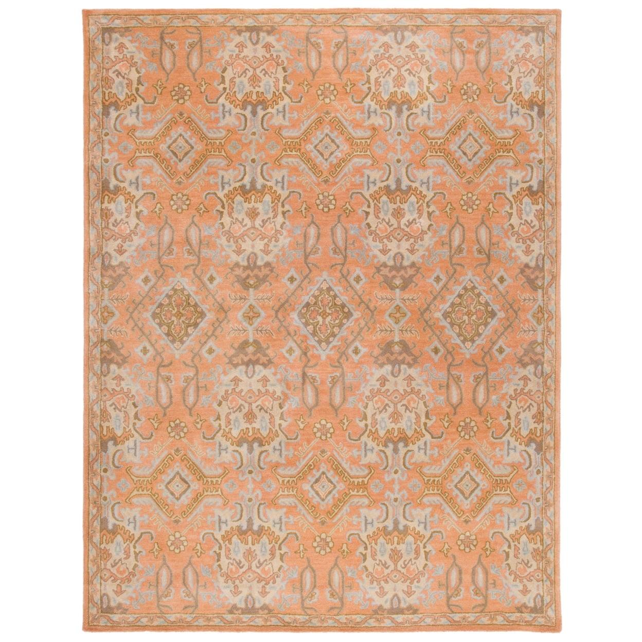 SAFAVIEH Wyndham Jocelyne Traditional Wool Area Rug, Terracotta, 10' x 14'