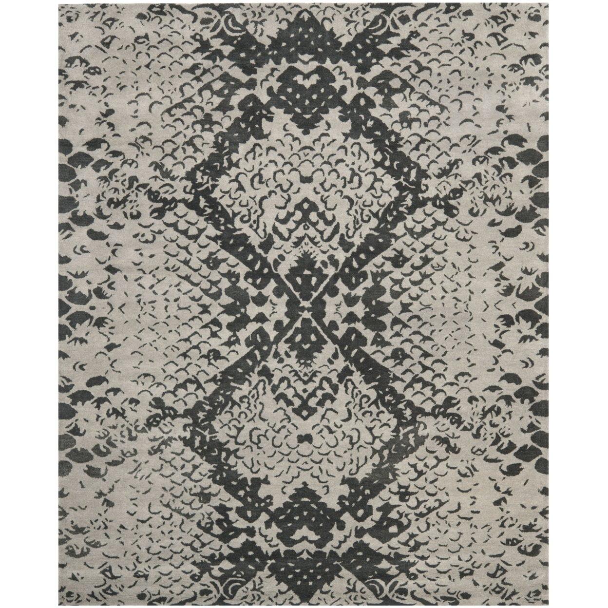 SAFAVIEH Wyndham Kostadin Floral Area Rug, Grey/Black, 4' x 6'