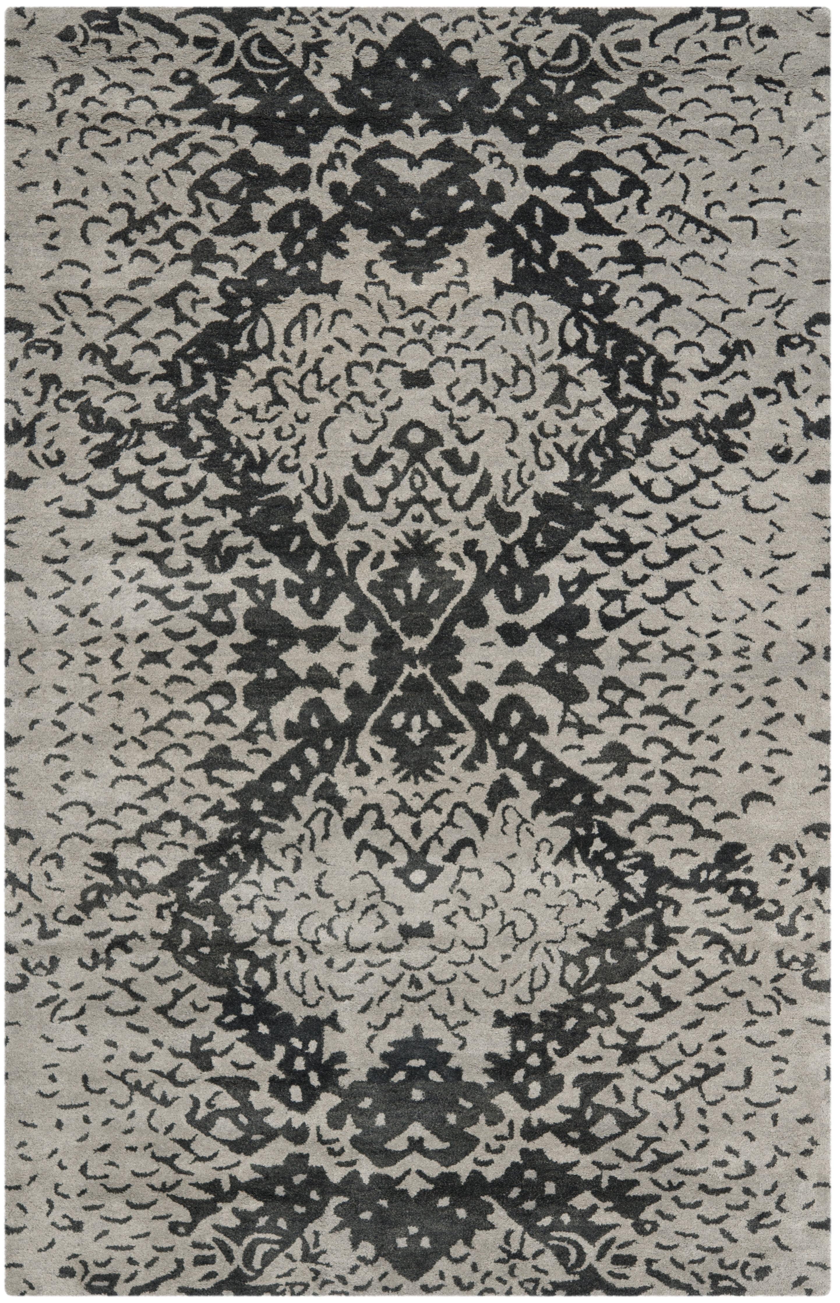 Wyndham WYD620 Hand Tufted Area Rug - Grey/Black - 5'x8' - Safavieh.