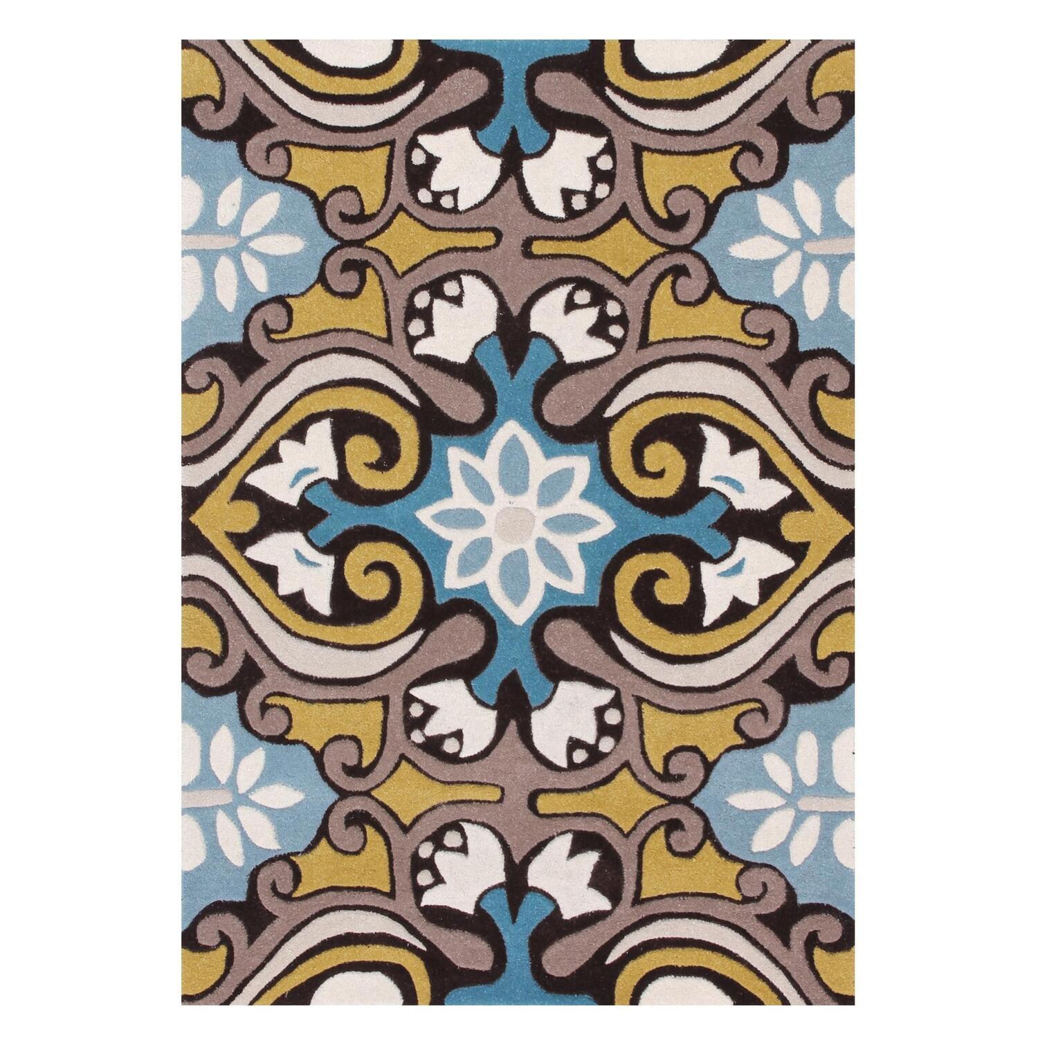 Wyndham WYD327 Hand Tufted Area Rug - Blue/Multi - 4'x6' - Safavieh.