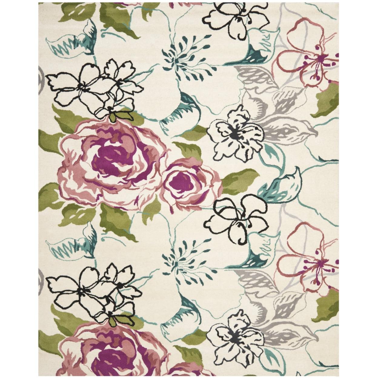 Wyndham WYD378 Hand Tufted Area Rug - Ivory/Multi - 8'x10' - Safavieh.