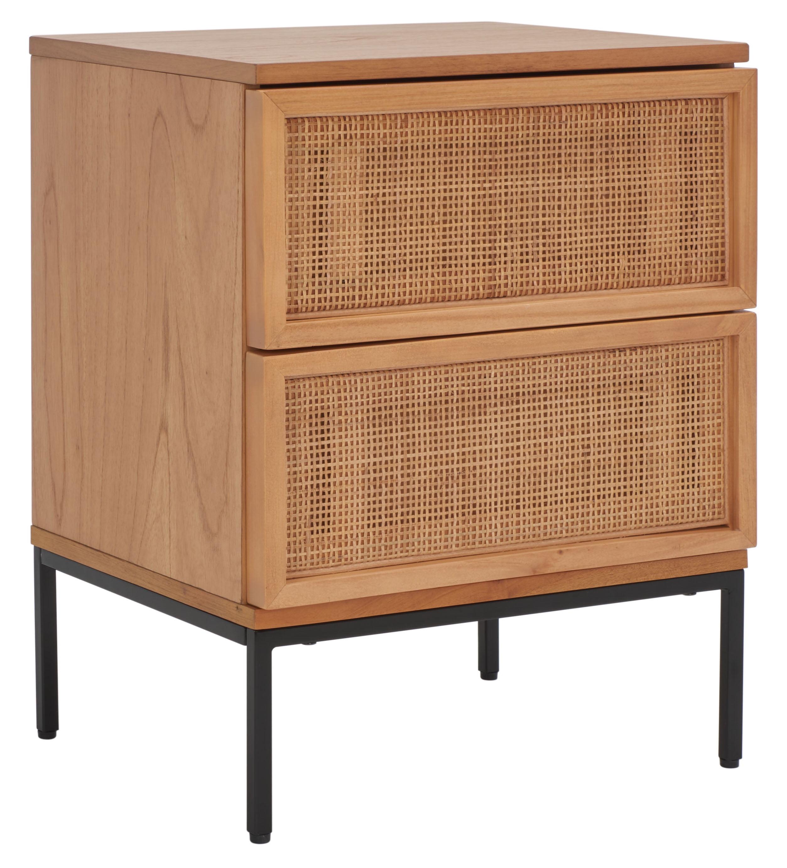 Zadie 2 Drawer Rattan Nightstand - Safavieh