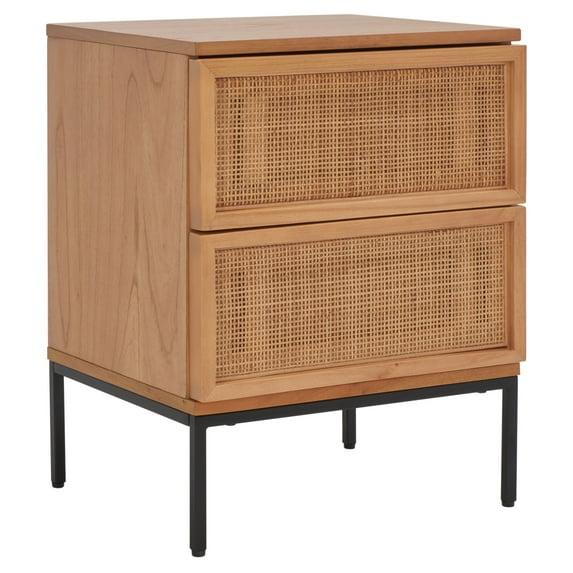 Zadie 2 Drawer Rattan Nightstand - NST5007 - Natural/Black - Safavieh