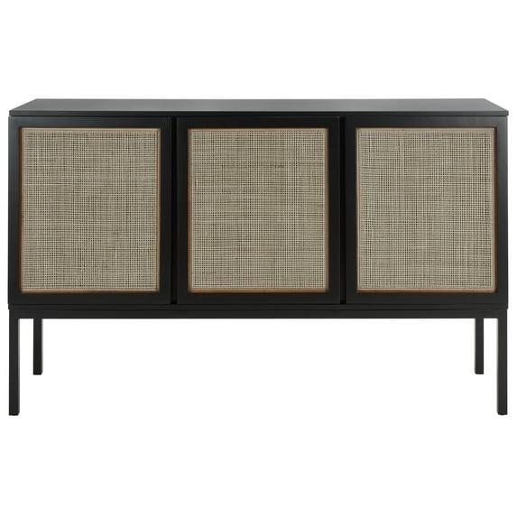 Zadie 2 Shelf Rattan Sideboard - Black/Natural - Safavieh