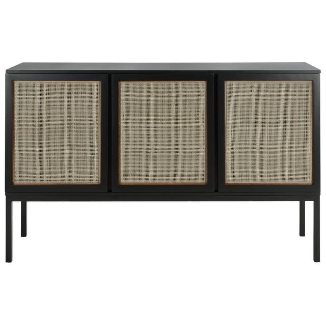 Zadie 2 Shelf Rattan Sideboard - Black/Natural - Safavieh
