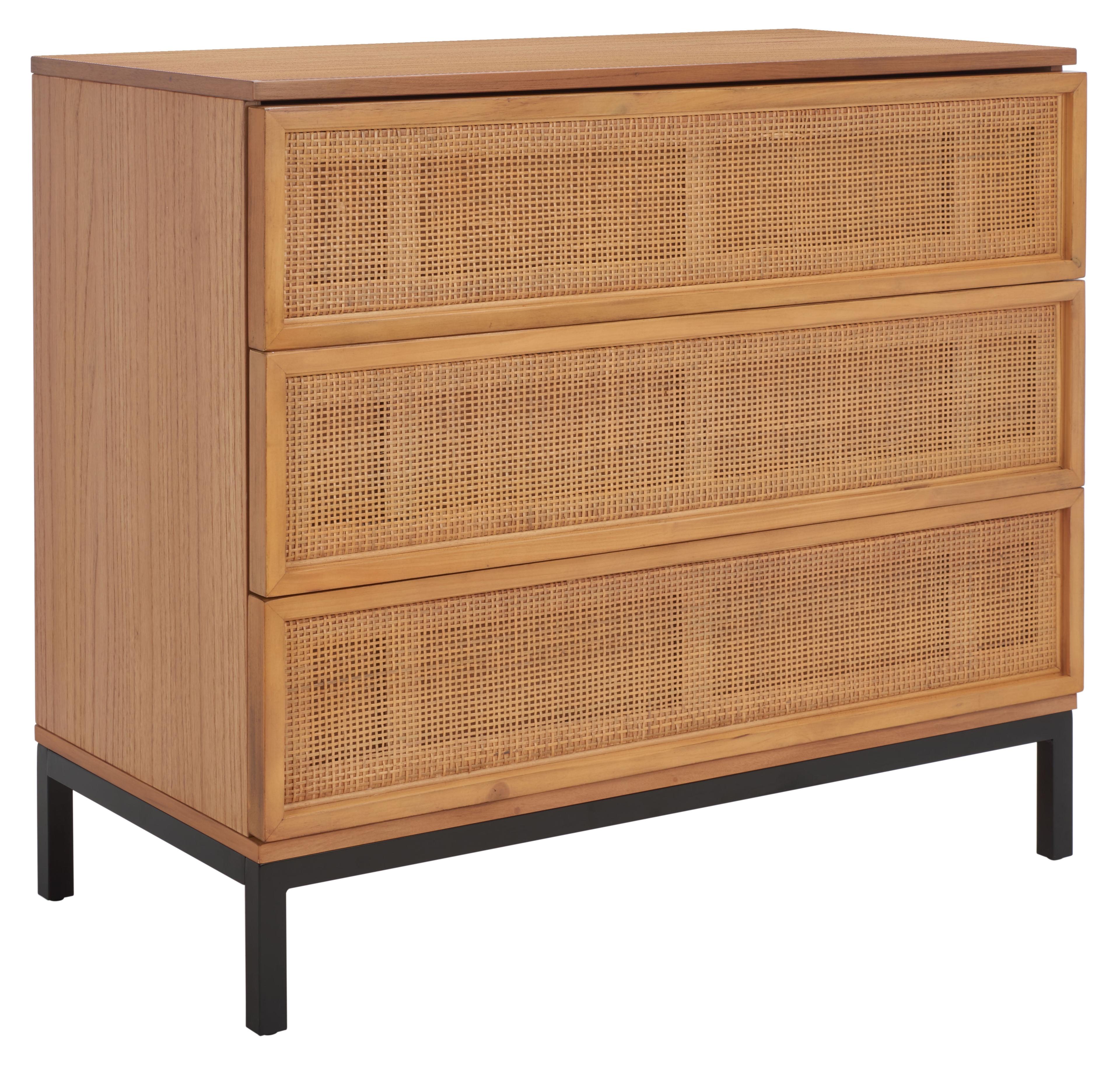 Zadie 3 Drawer Rattan Chest - Safavieh