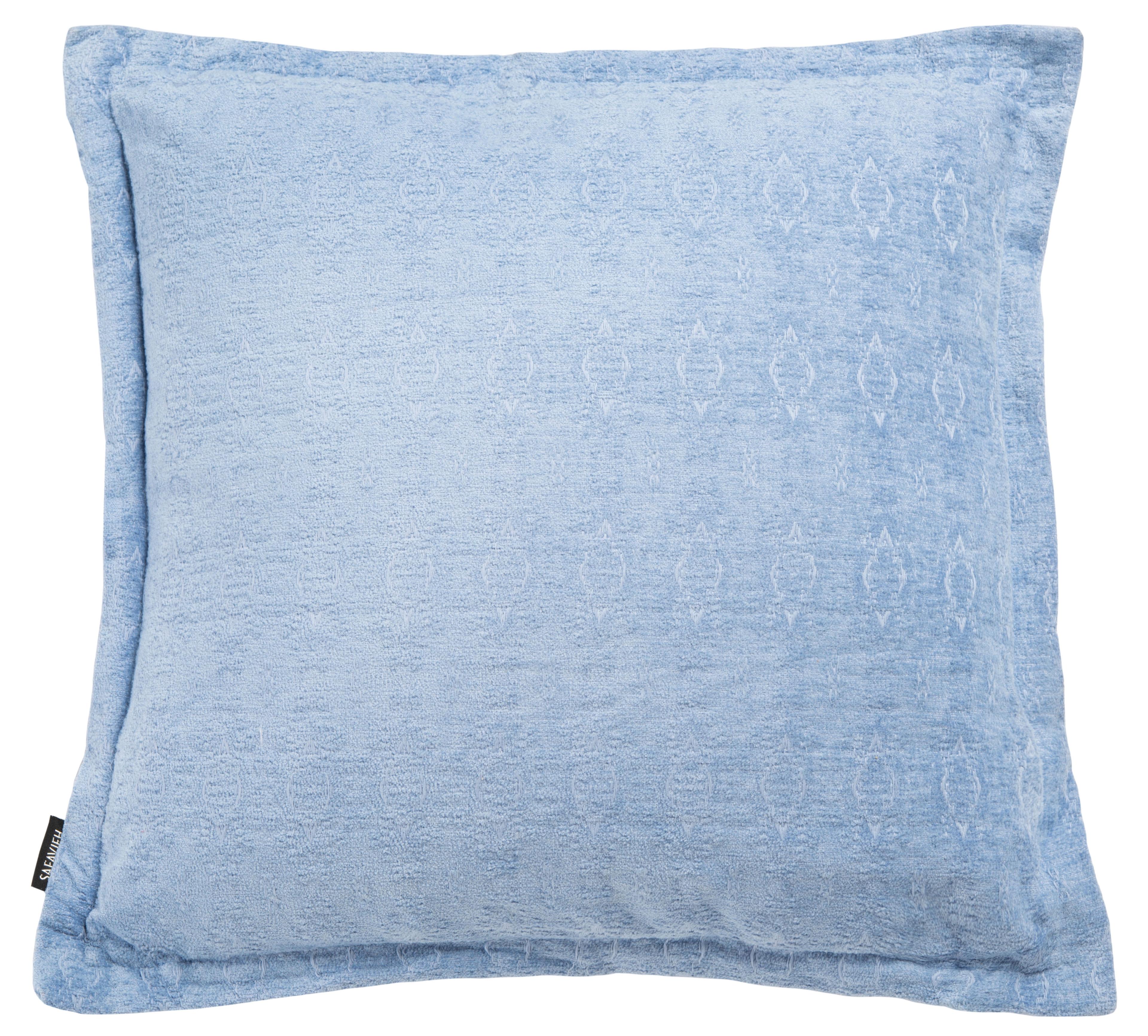 Zendia Blue Geometric Cotton Square Throw Pillow