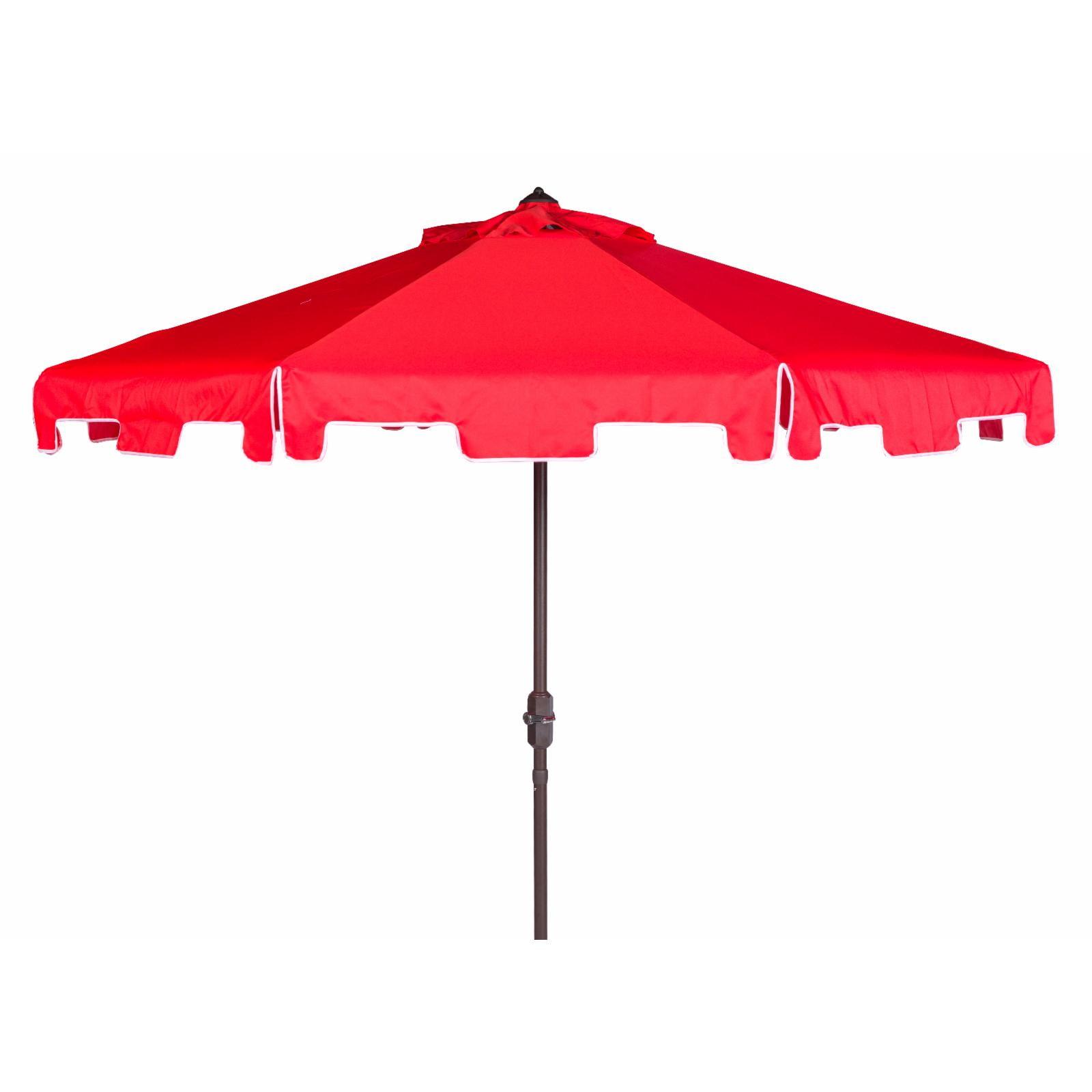 Zimmerman 11Ft Round Market Umbrella - PAT8100 - Red - Safavieh